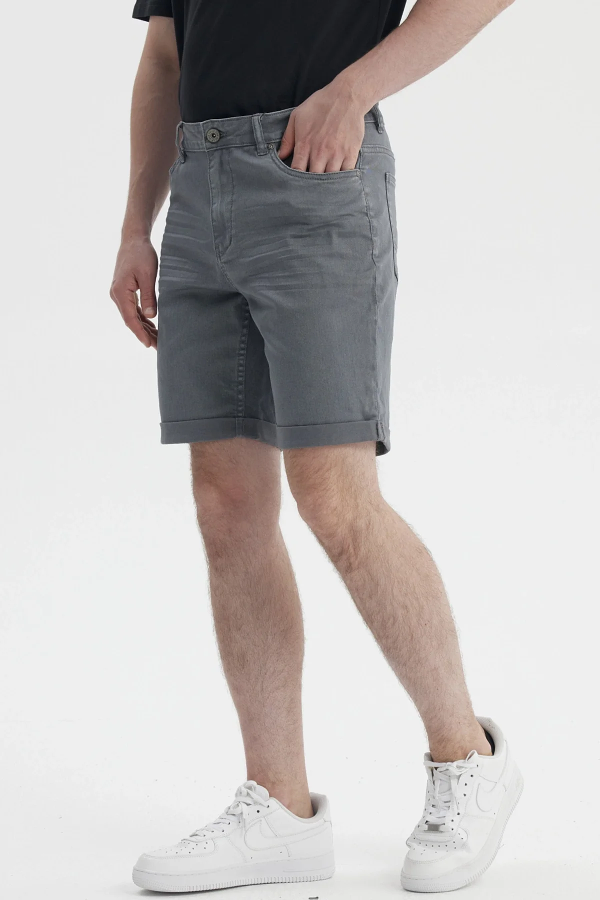 Bermuda Hombre Color Moda Gris - Image 2