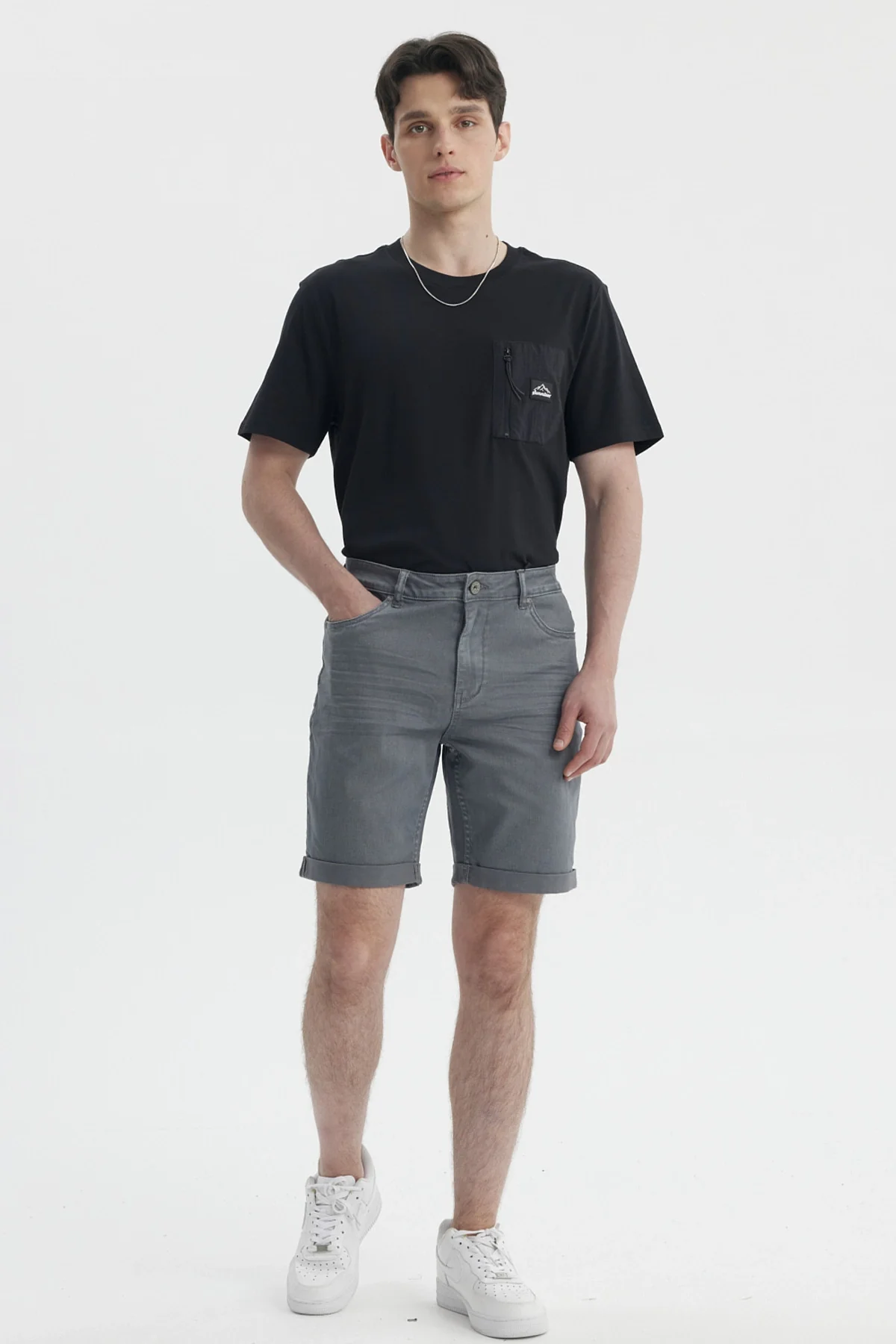 Bermuda Hombre Color Moda Gris - Image 4