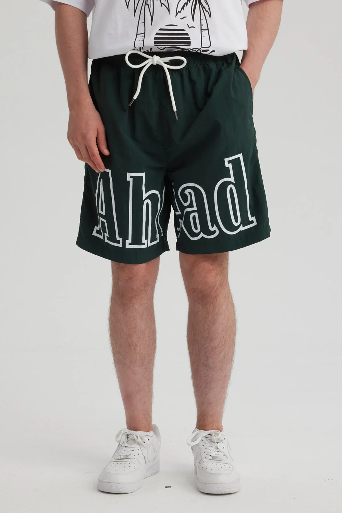 Bermuda Hombre Estampado Verde Pino