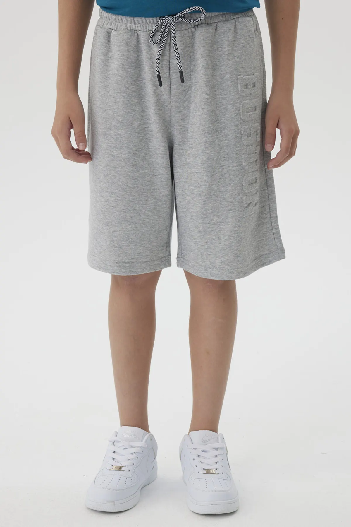Bermuda Niño Print 3D Gris Melange