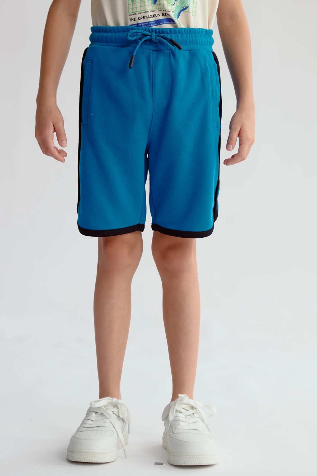 Bermuda Niño Print Azul Petroleo