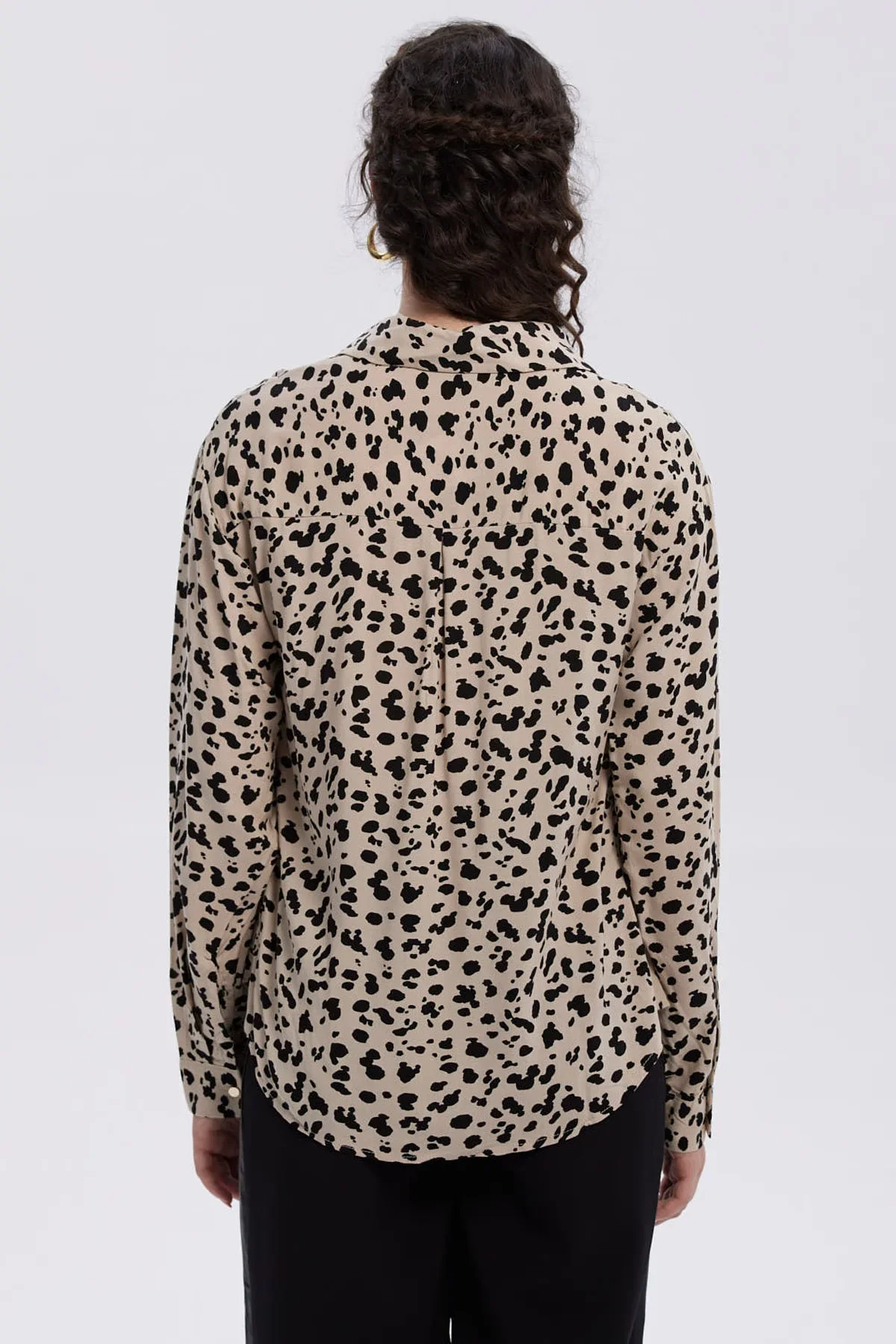 Blusa Mujer Abotonada Rapport Beige - Image 3