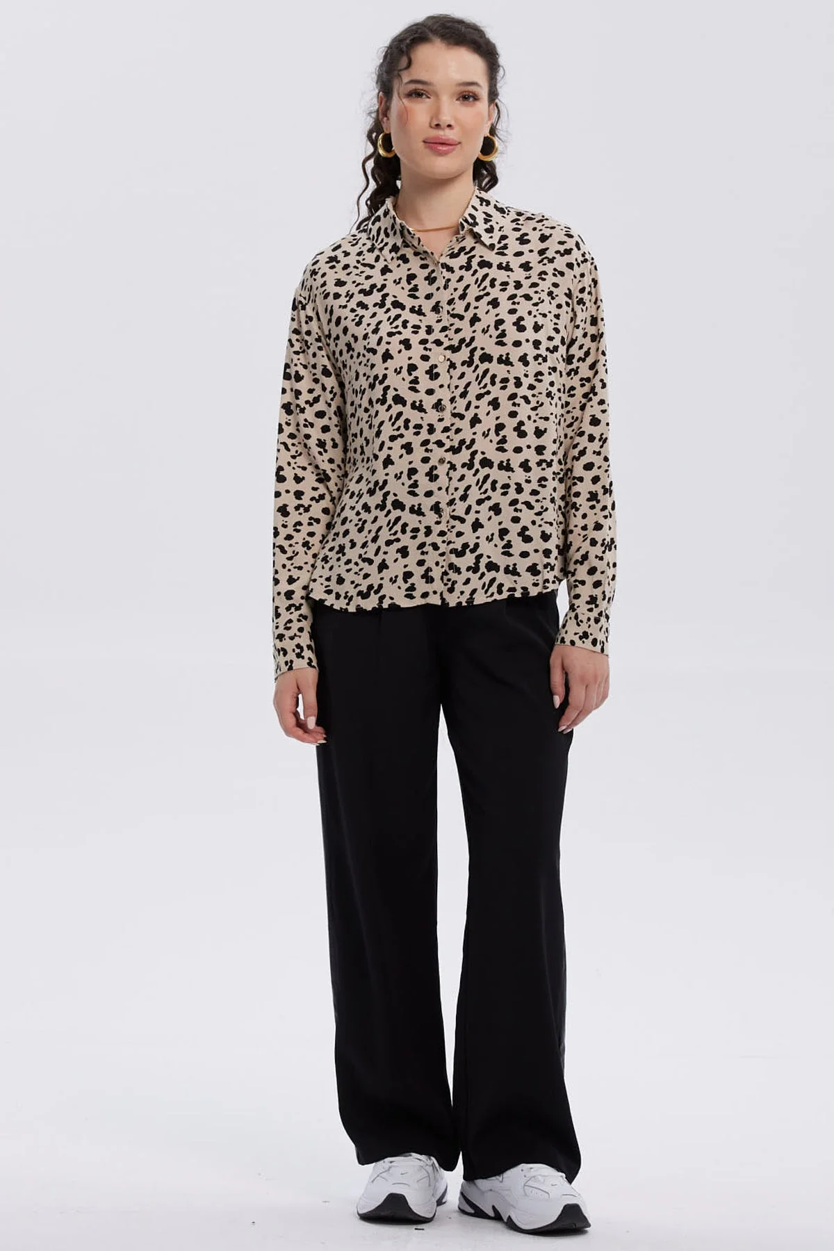 Blusa Mujer Abotonada Rapport Beige - Image 4