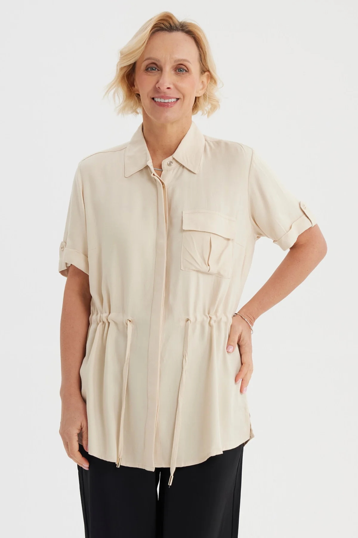 Blusa Mujer Casual Beige Claro