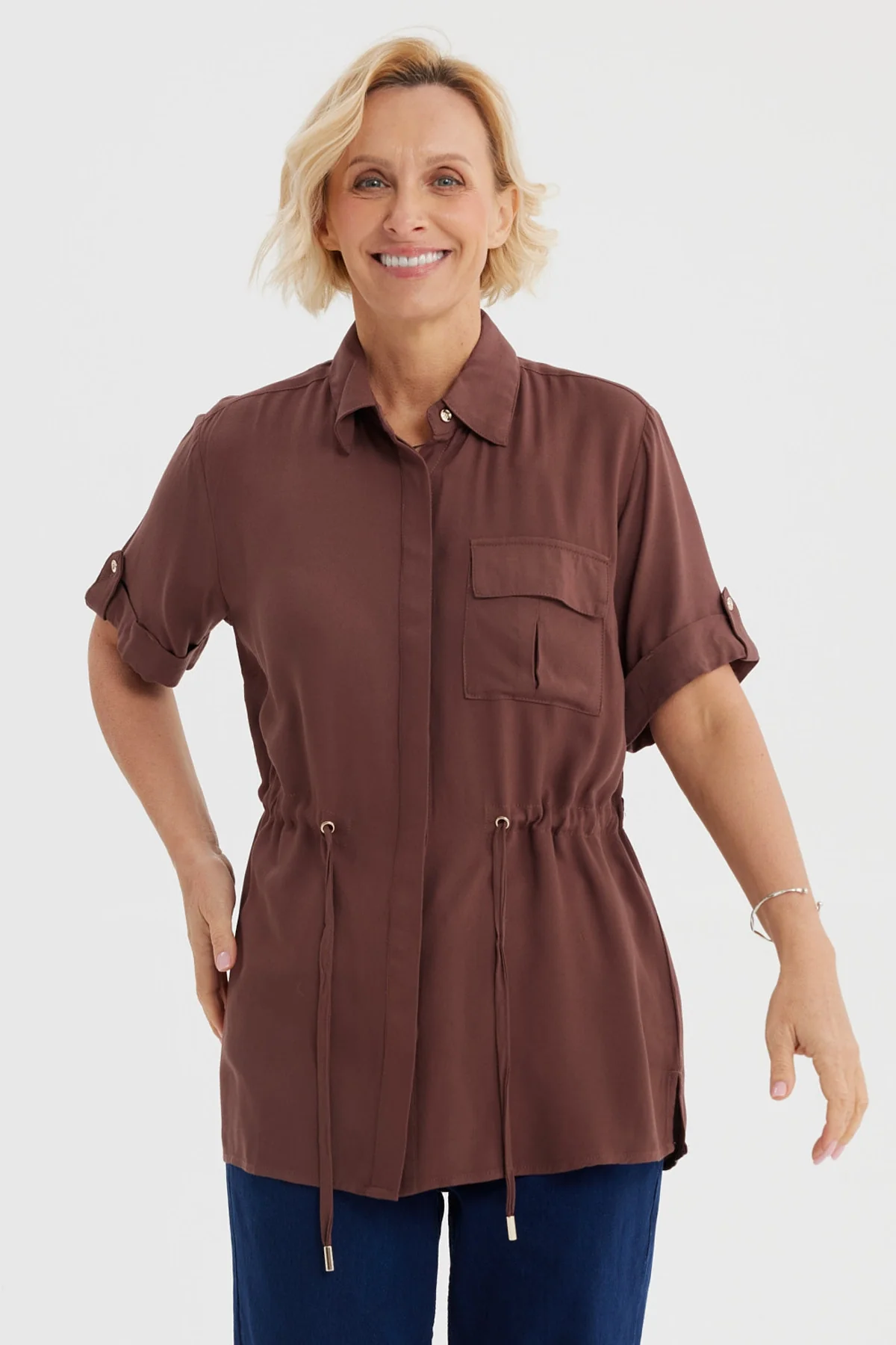 Blusa Mujer Casual Café