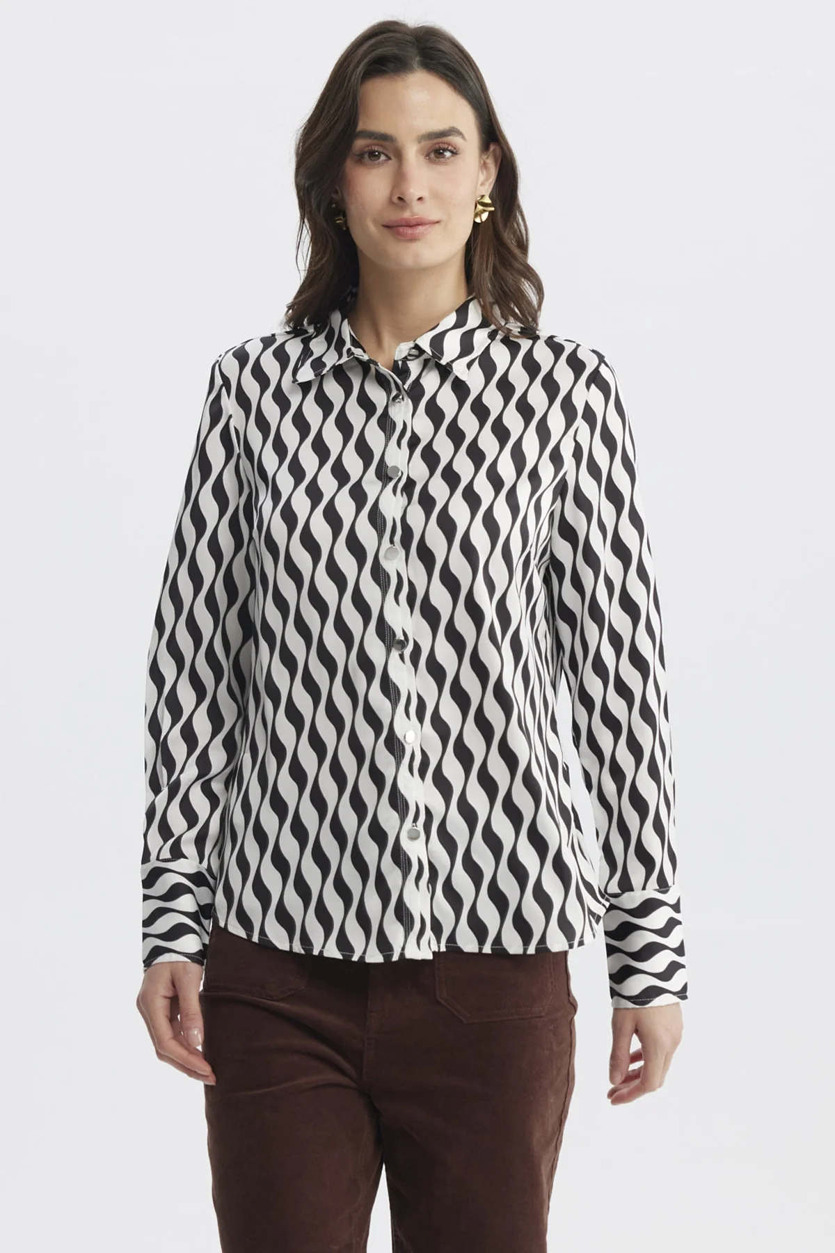 Blusa Mujer Cuello Camisero Blanco