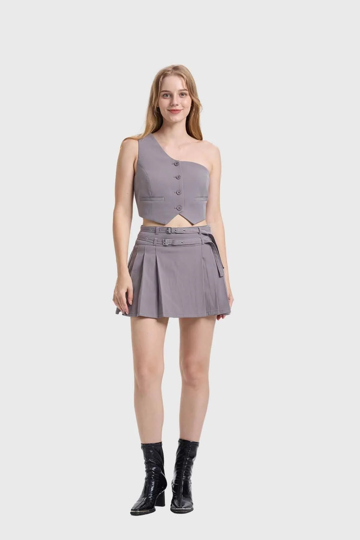 Blusa Mujer Gillette Asimétrico Gris - Image 4