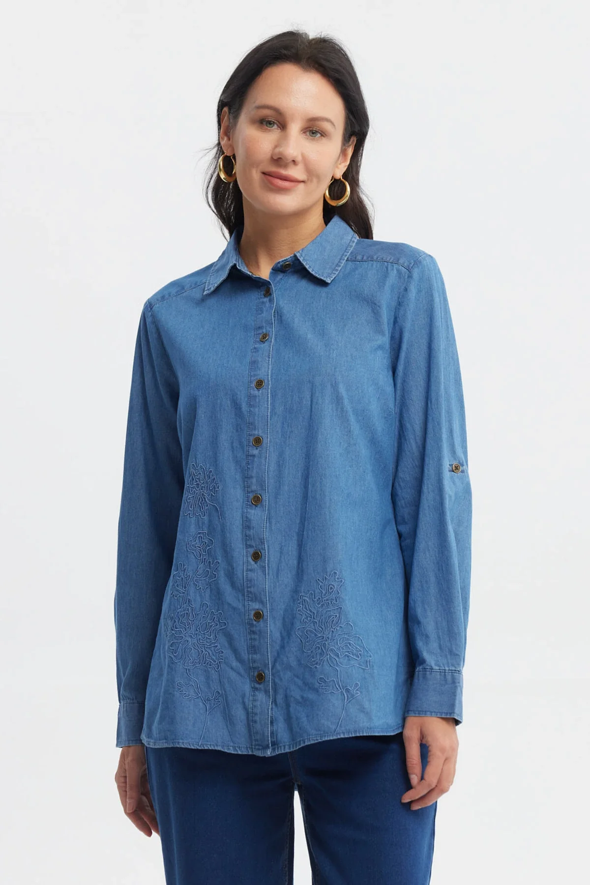 Blusa Mujer Mezclilla Azul