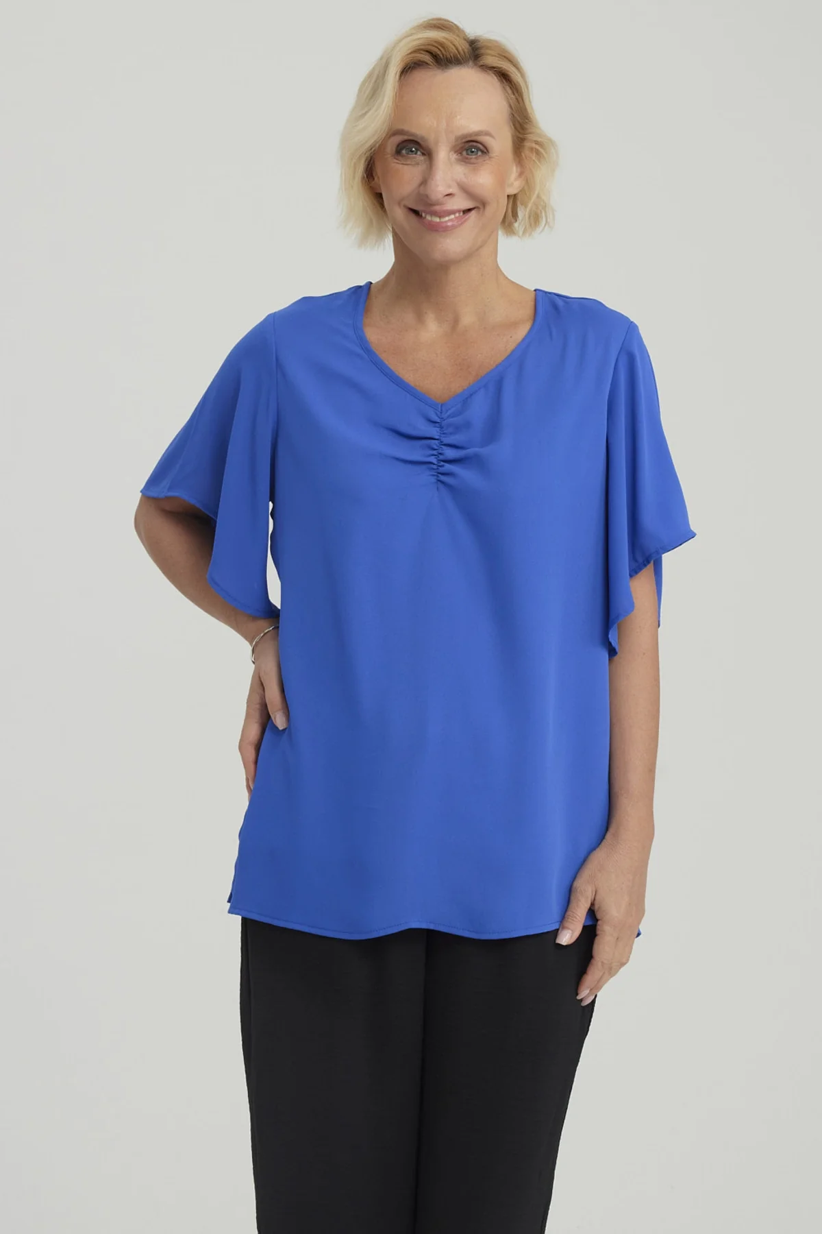 Blusa Mujer Vuelos Azulino