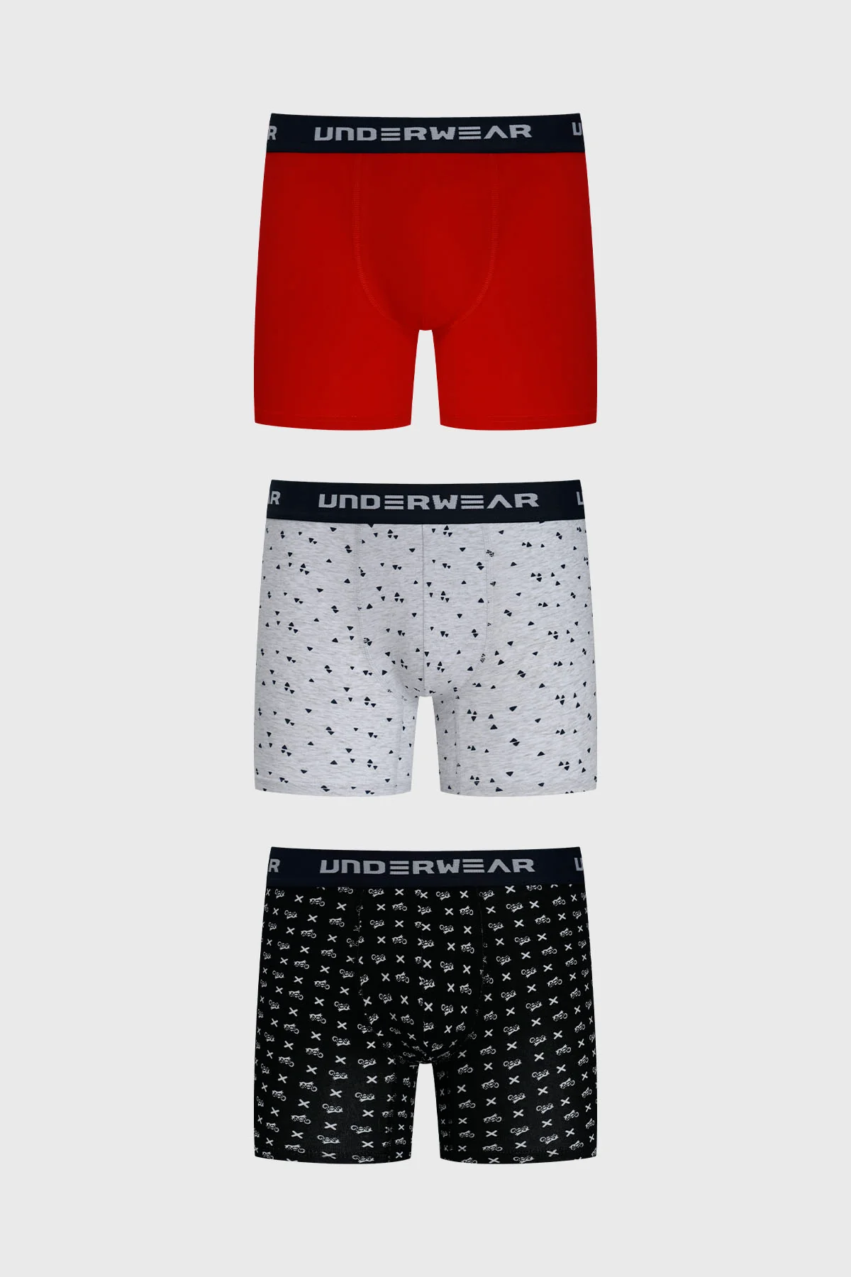 Boxer Hombre Tripack Largo Rojo