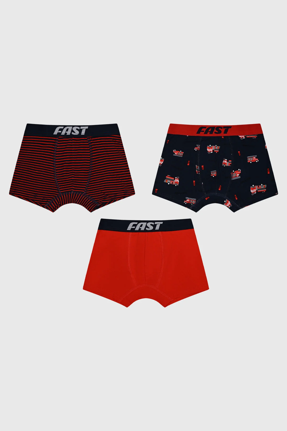 Boxer Niño Tripack Liso Azul Marino