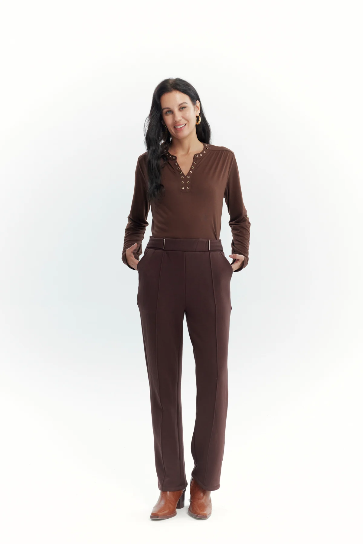 Calza Mujer Slim Café Oscuro - Image 4