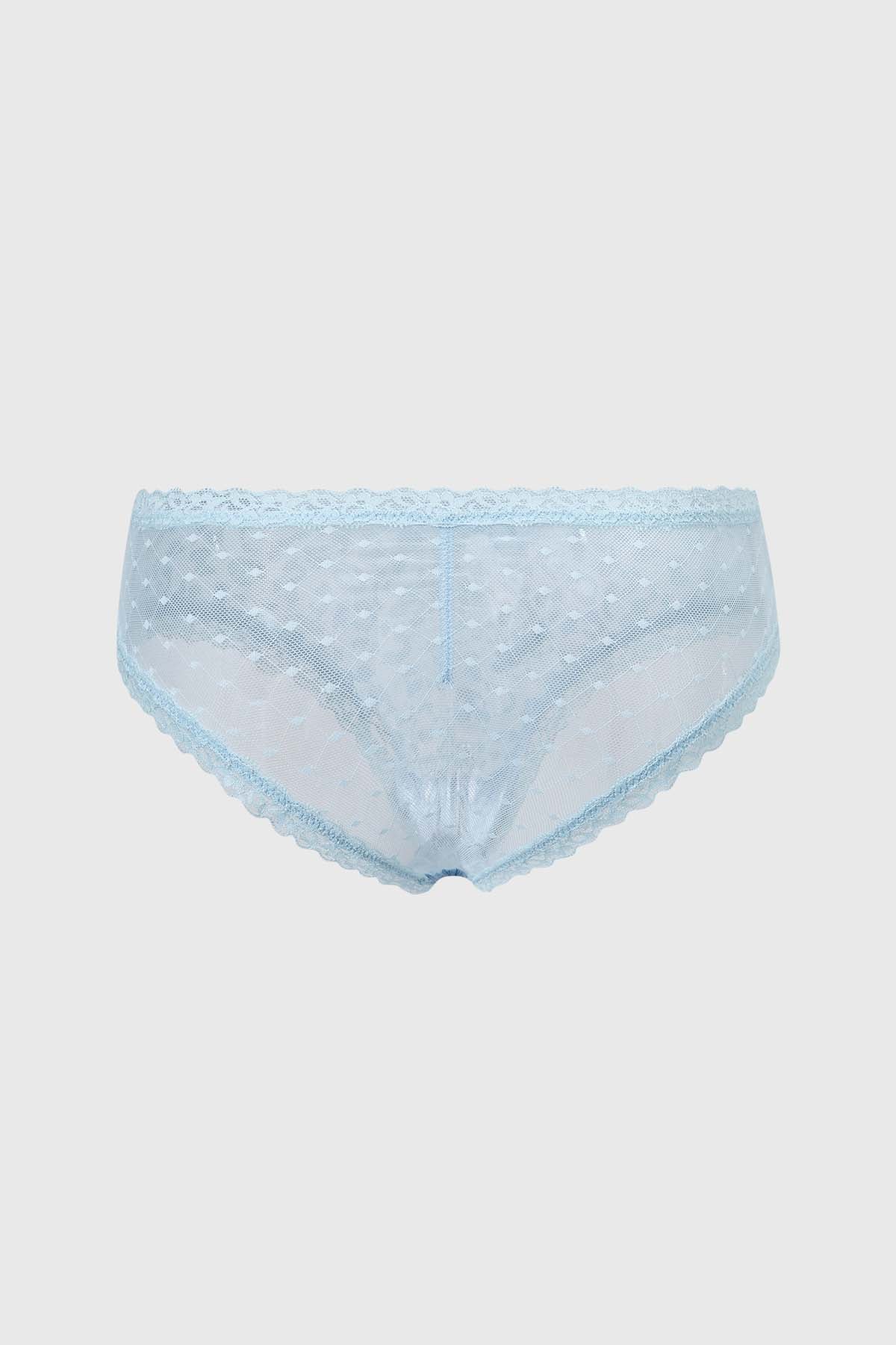 Calzón Mujer Bikini Detalle Encaje Azul Claro - Image 2