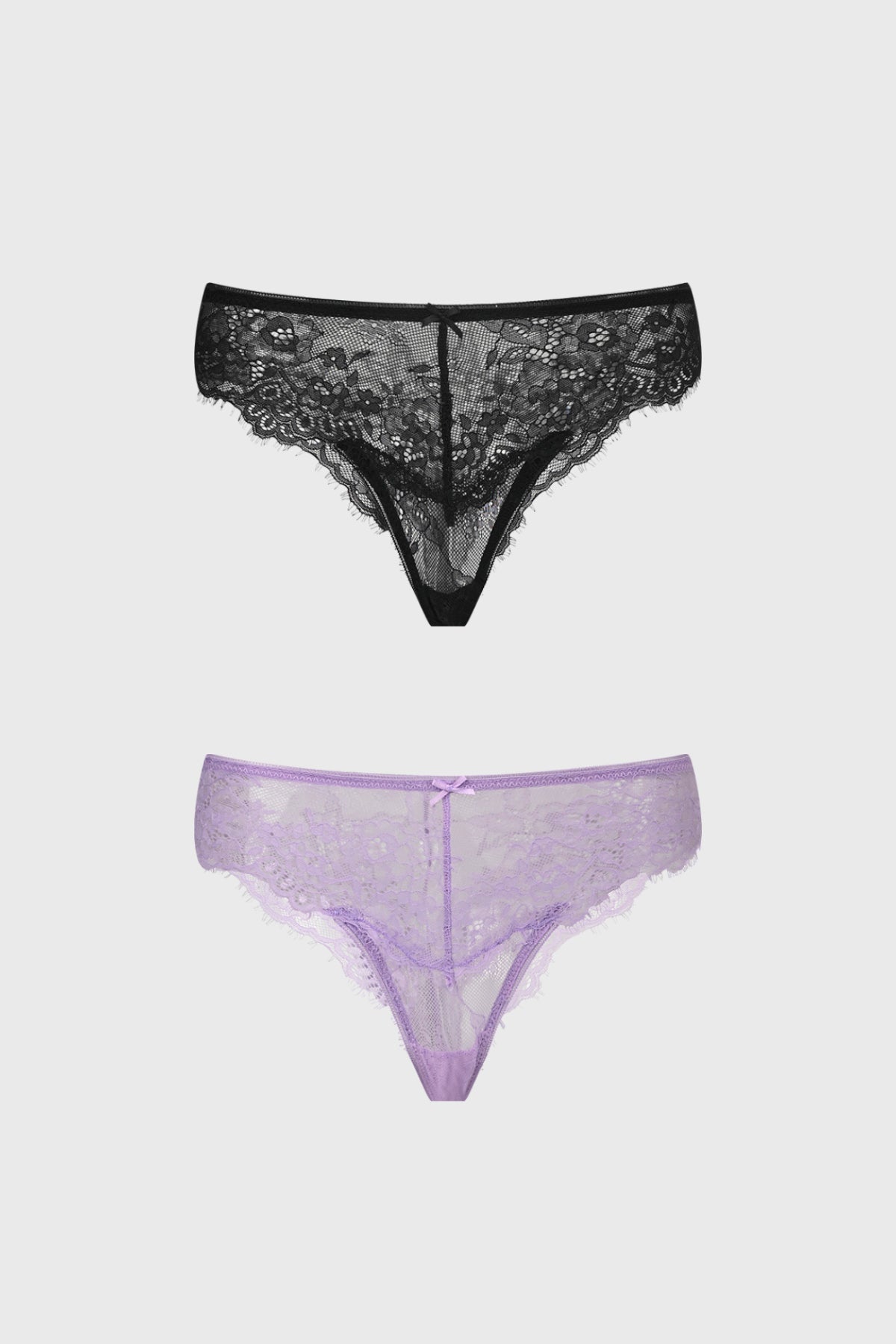 Calzón Mujer Bipack Bikini Encaje Lila