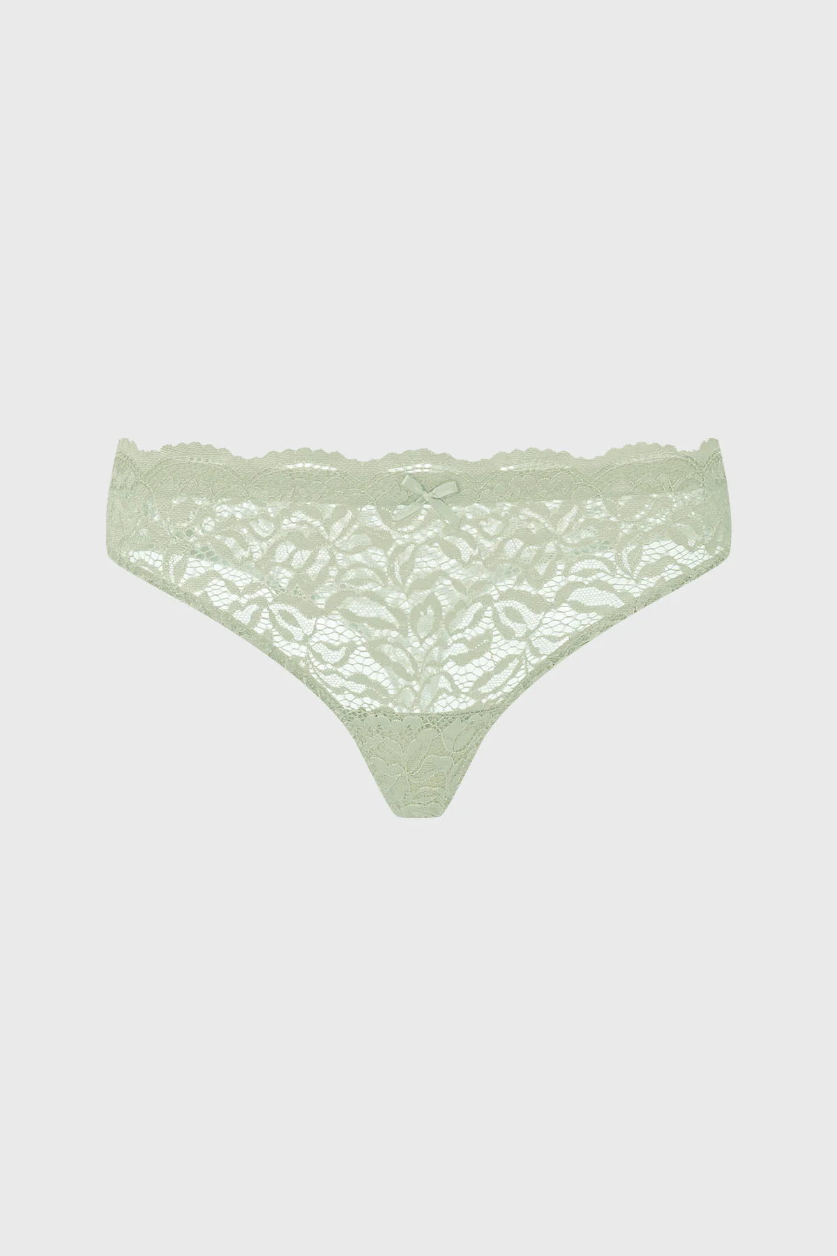 Calzón Mujer Colaless Con Encaje Pretina Menta