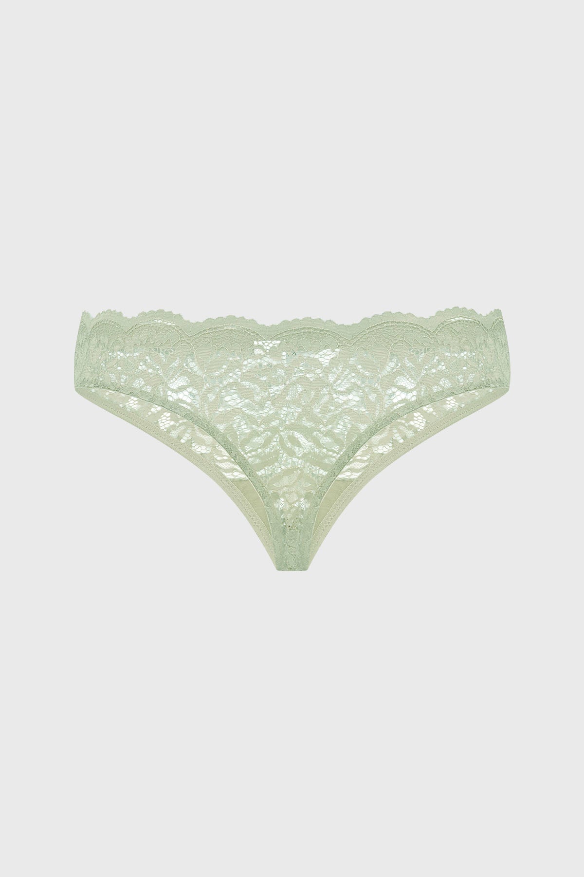 Calzón Mujer Colaless Con Encaje Pretina Menta - Image 2