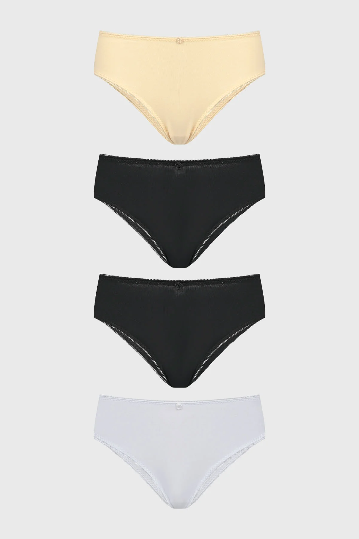 Calzón Mujer Pack4 Bikini Liso Beige