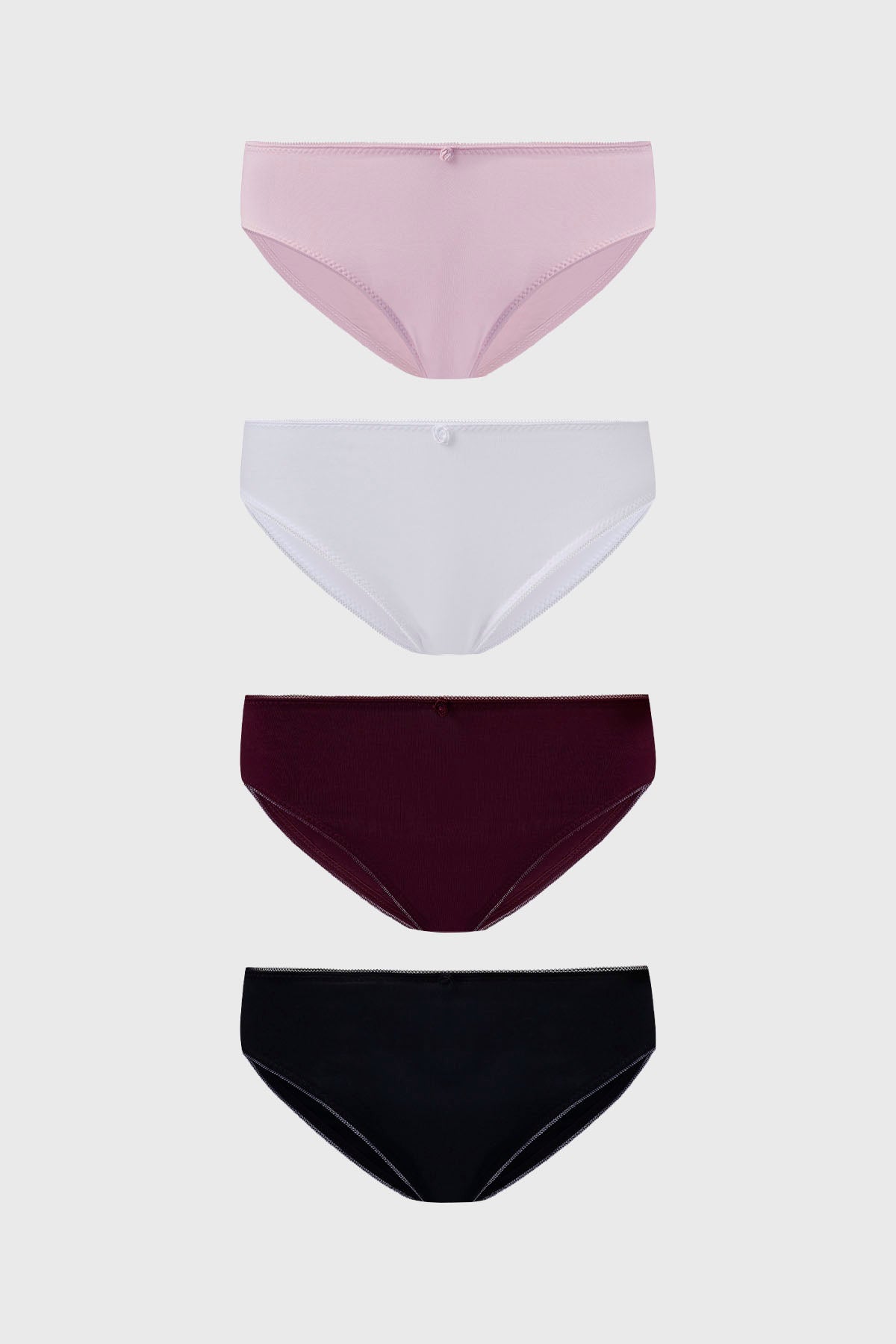 Calzón Mujer Pack4 Bikini Liso Palo Rosa