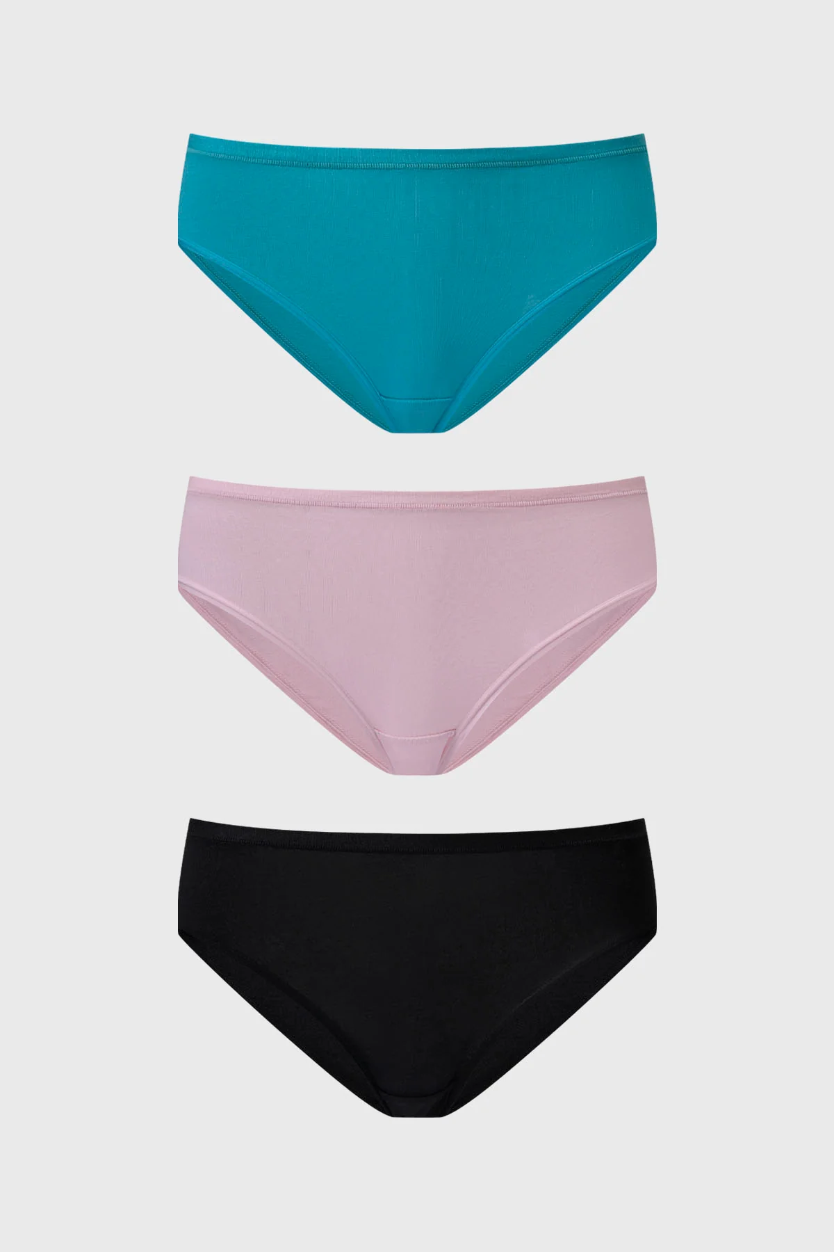 Calzón Mujer Tripack Algodón Liso Aqua