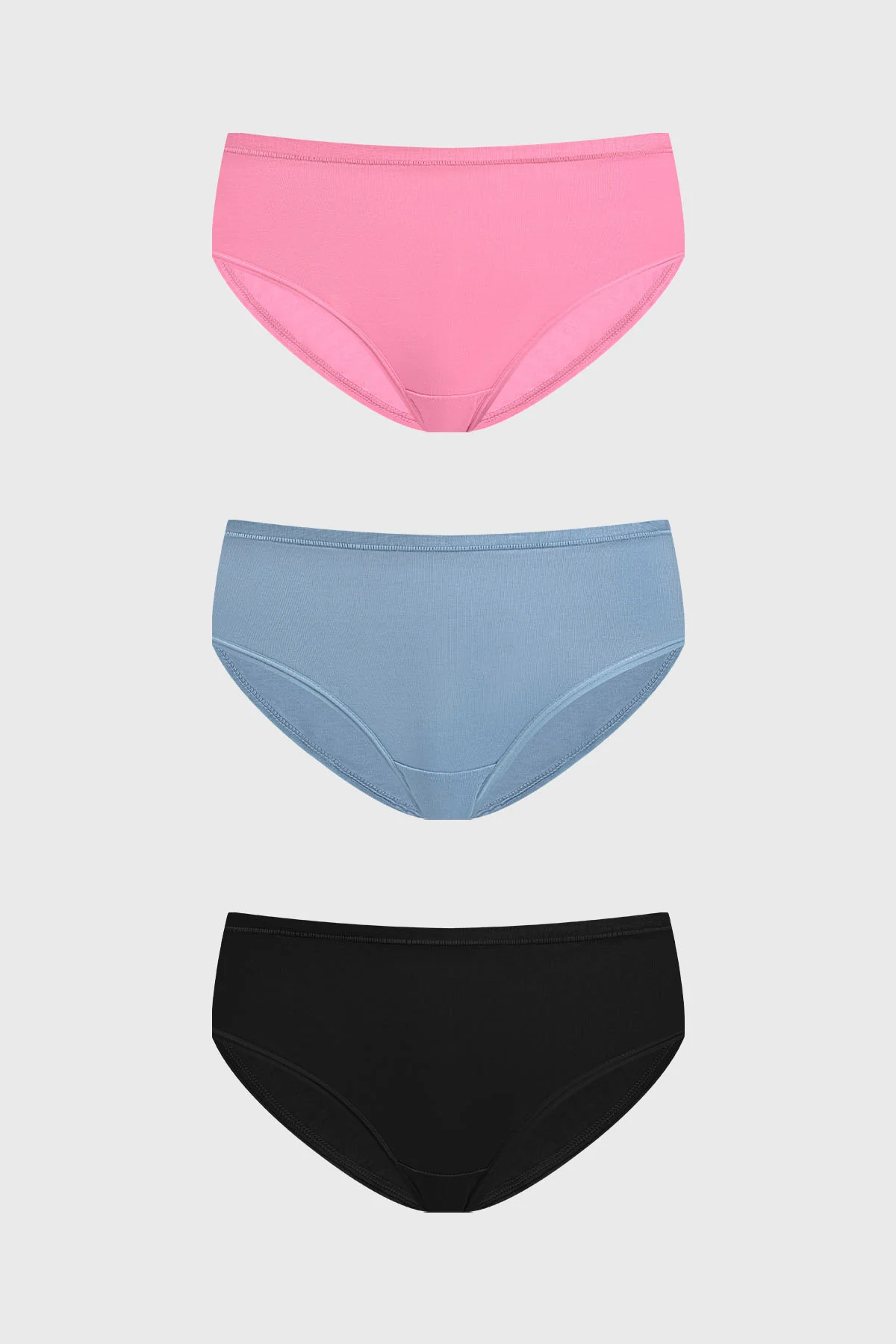 Calzón Mujer Tripack Algodón Liso Azul Oscuro