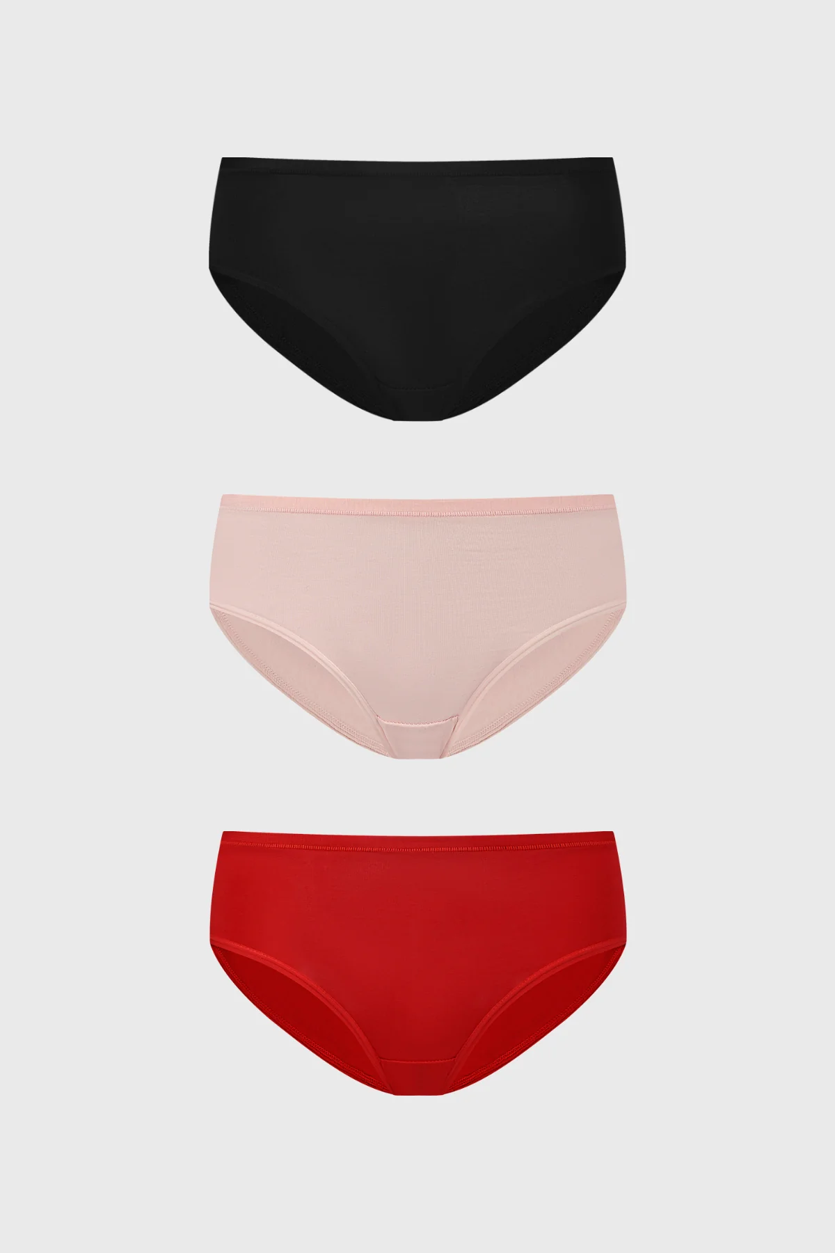 Calzón Mujer Tripack Algodón Liso Palo Rosa