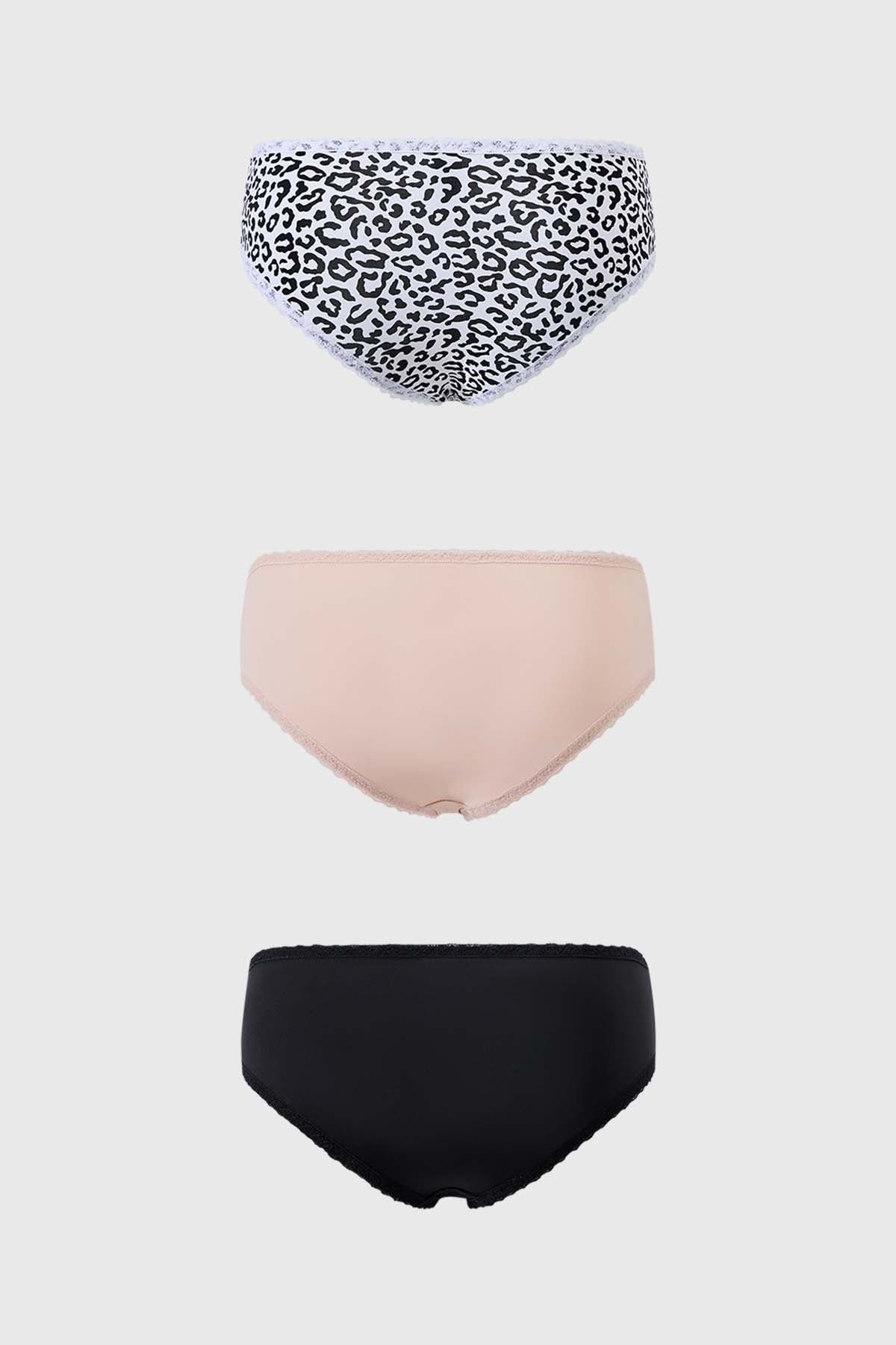 Calzón Mujer Tripack Bikini Estampado Negro - Image 2