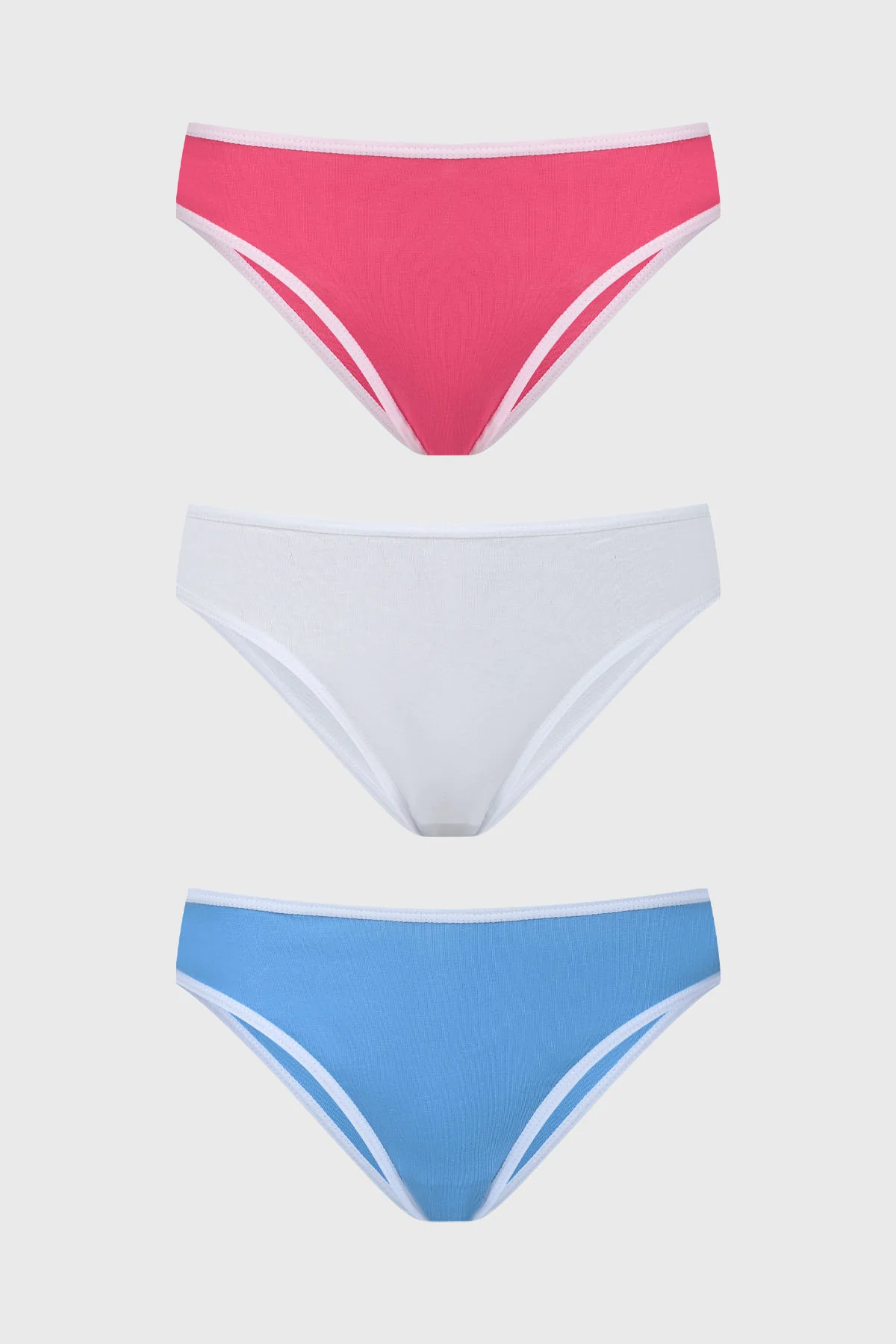 Calzón Mujer Tripack Bikini Liso Fucsia