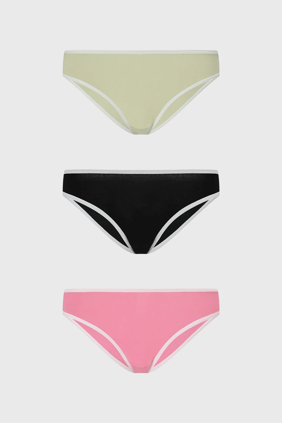 Calzón Mujer Tripack Bikini Liso Rosado