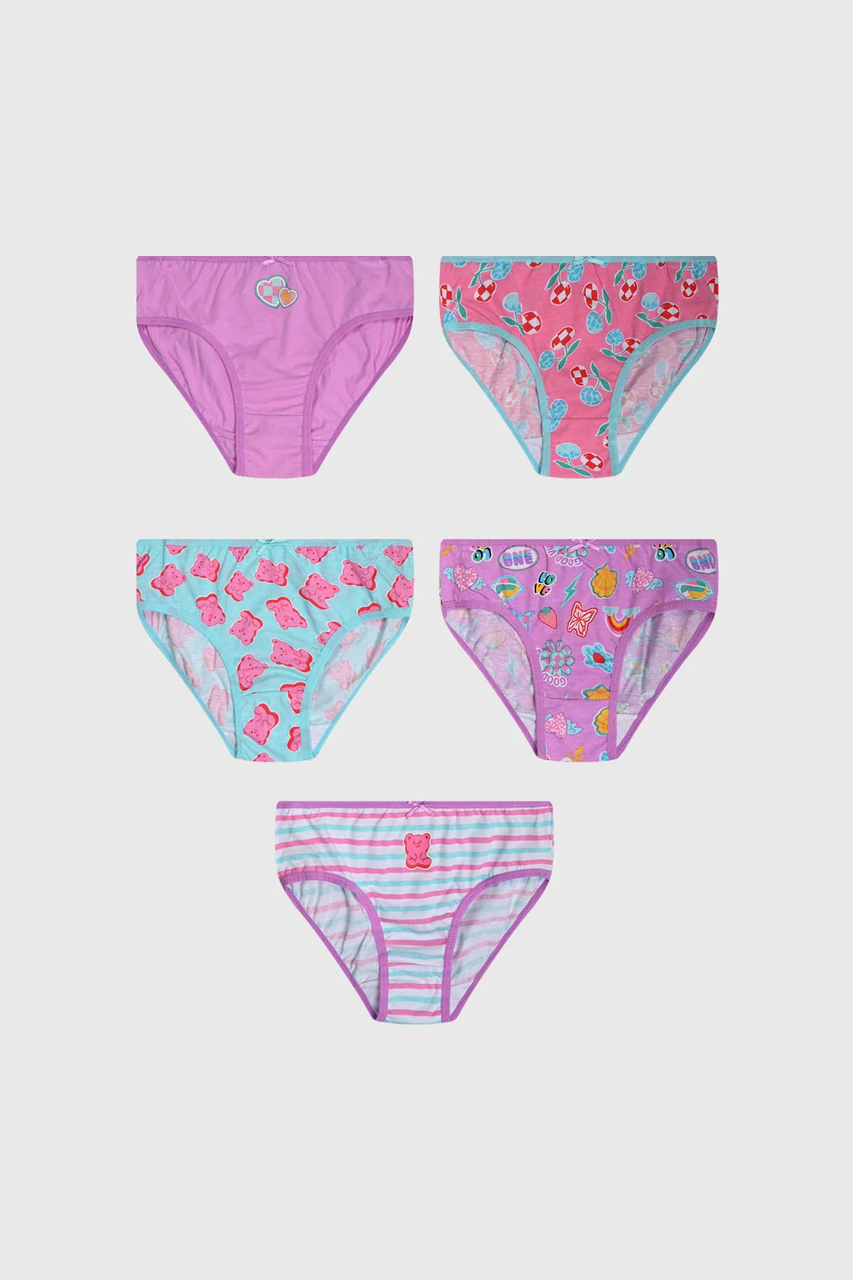 Calzón Niña 5 Pack Full Print Mini Print Lila
