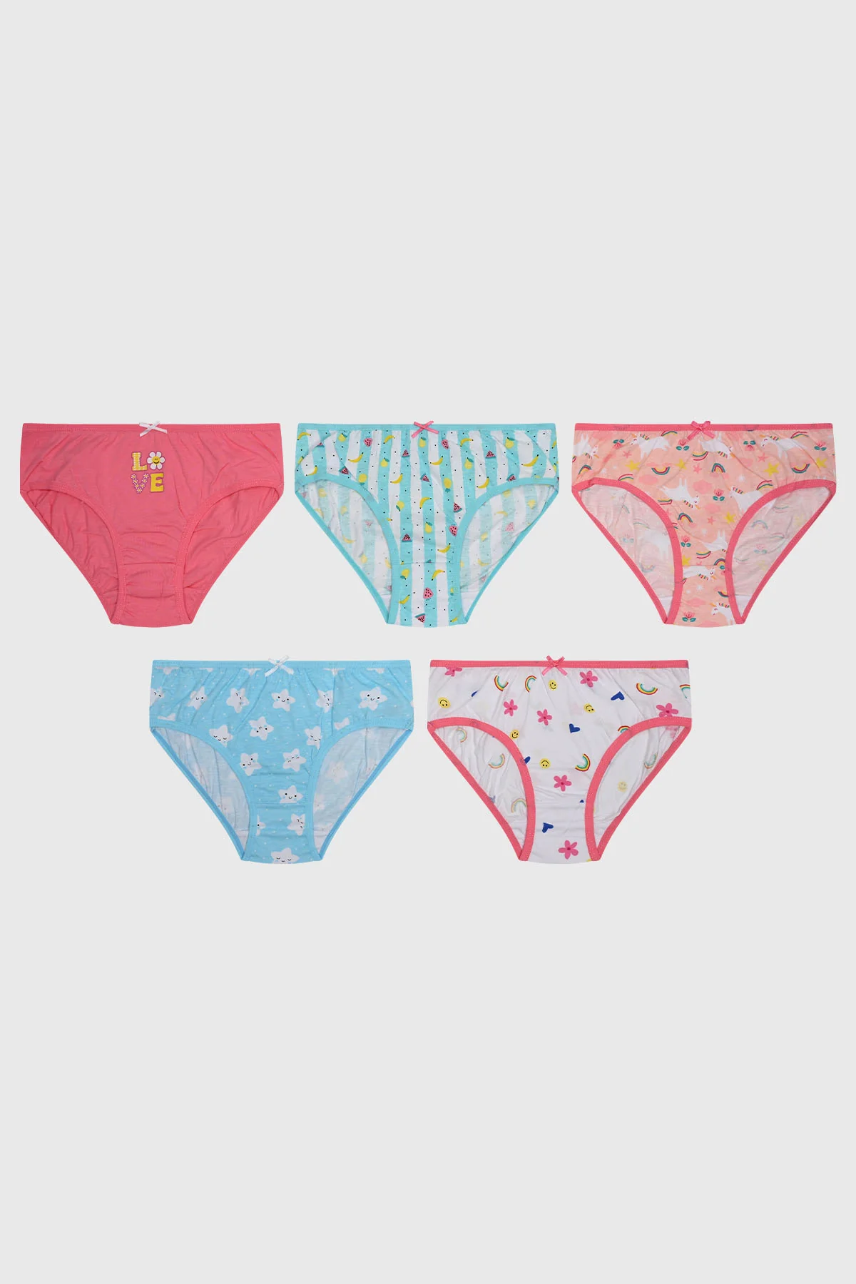 Calzón Niña Pack5 Pantaleta Full Rapport Rosado