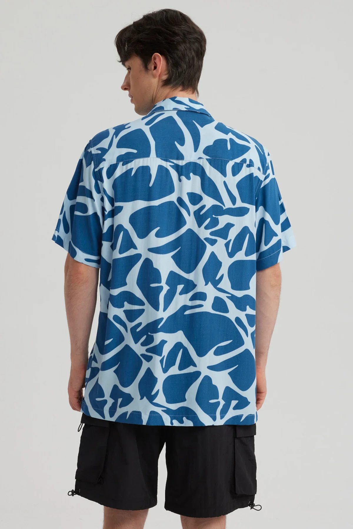 Camisa Hombre Cuello Cubano Rapport Azul - Image 2