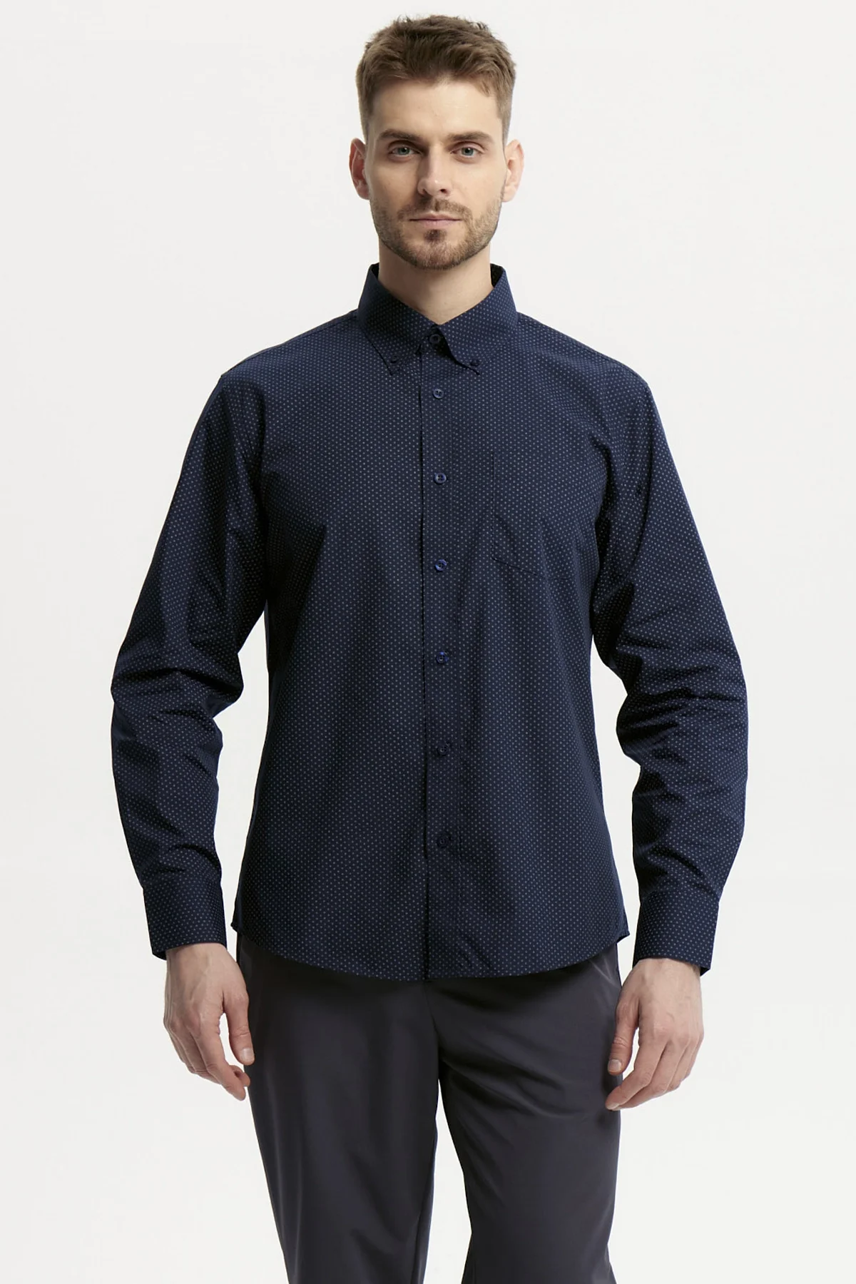 Camisa Hombre Fantasía Azul Marino