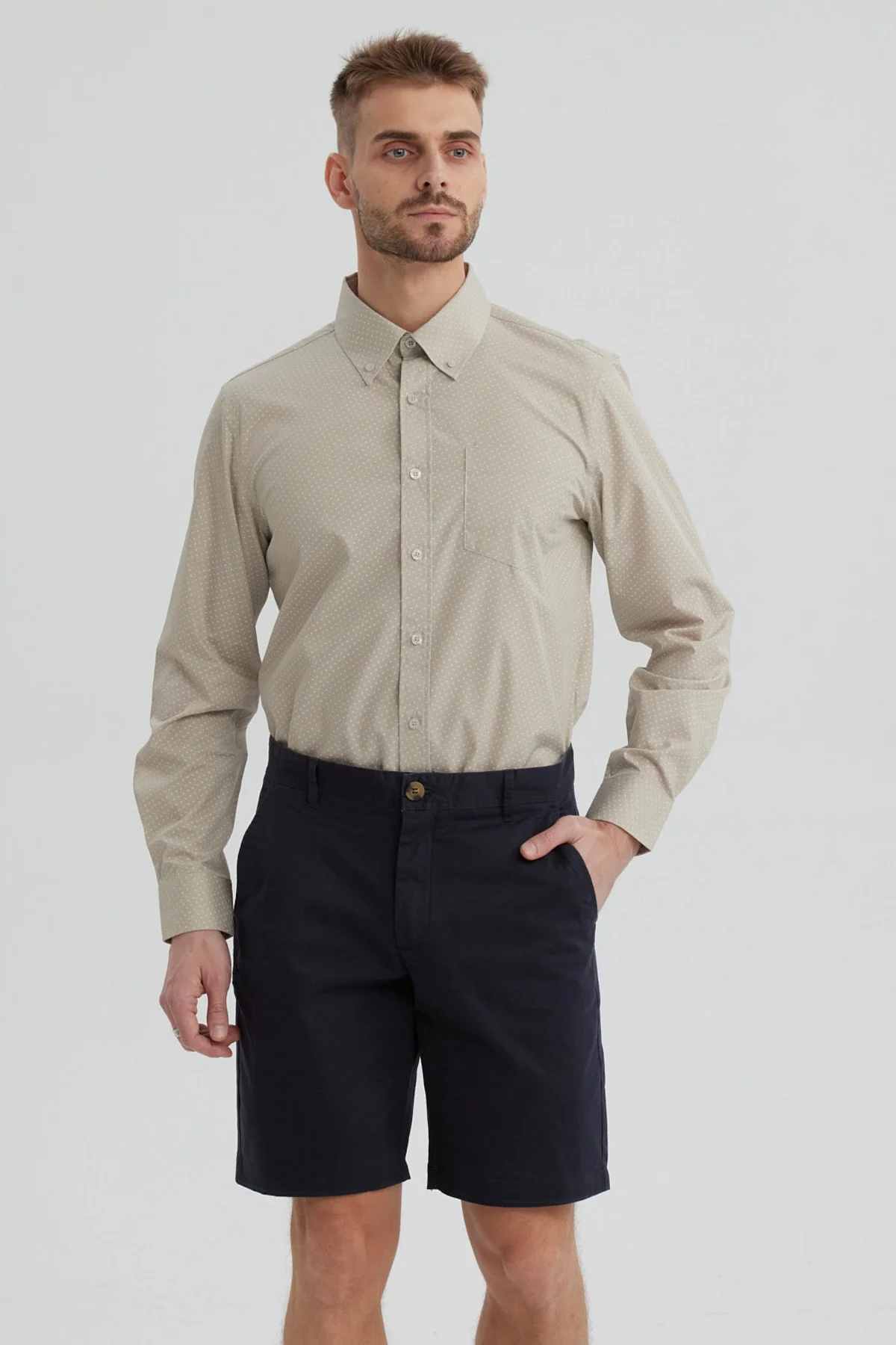 Camisa Hombre Fantasía Gris