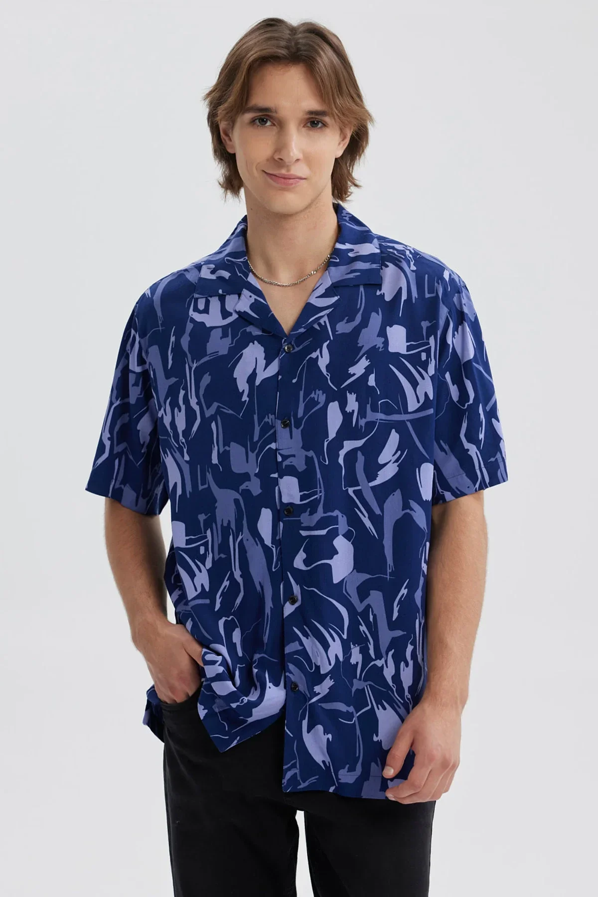 Camisa Hombre Full Rapport Azul Marino