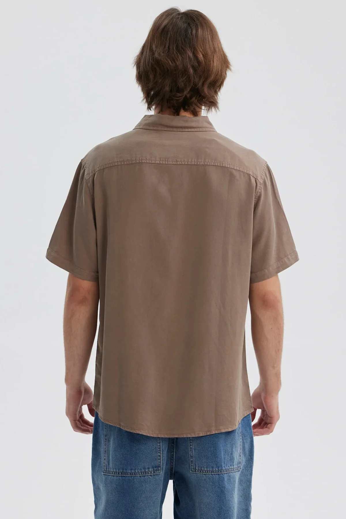 Camisa Hombre Lyocell Café - Image 3