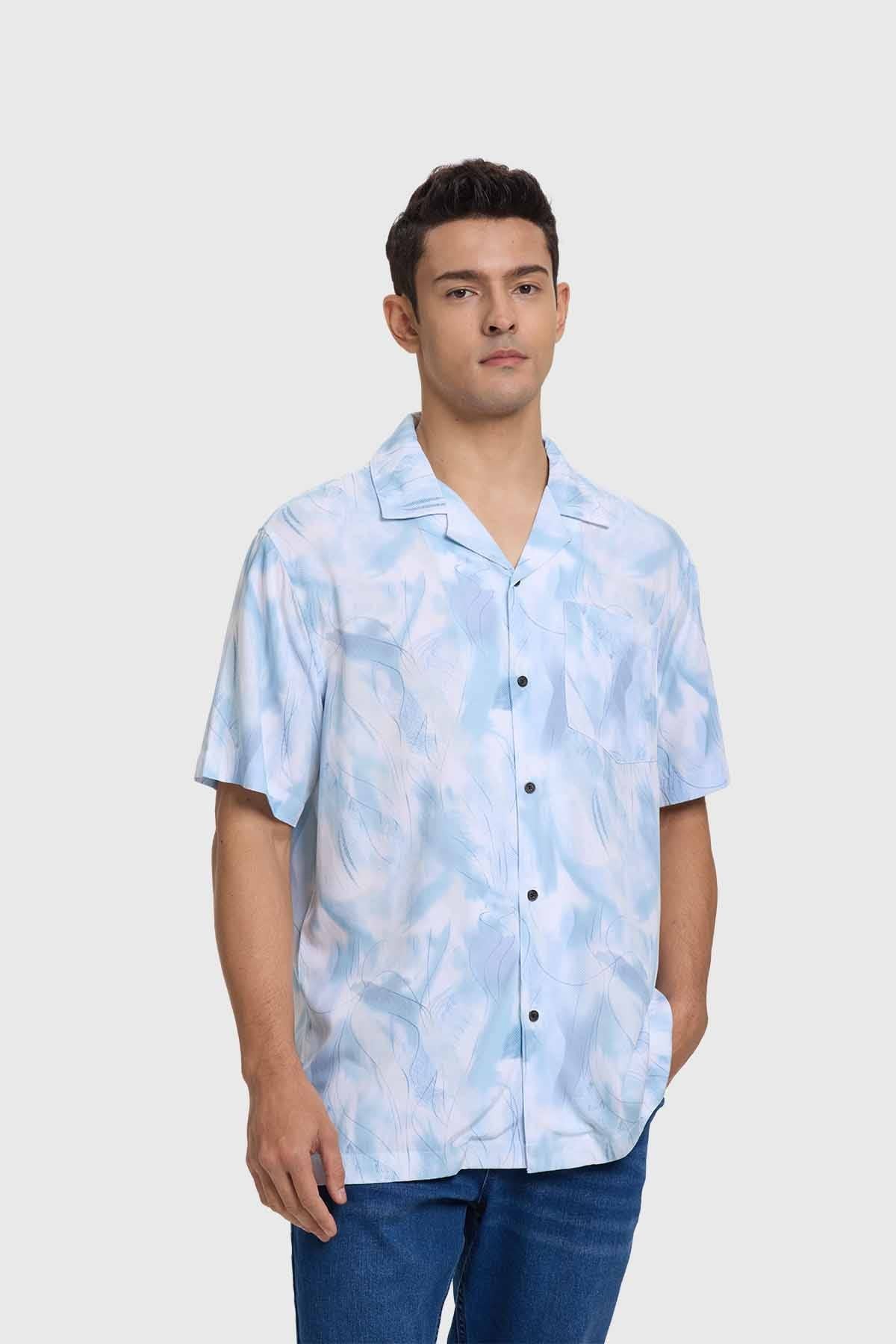 Camisa Hombre Marmolado Blanco
