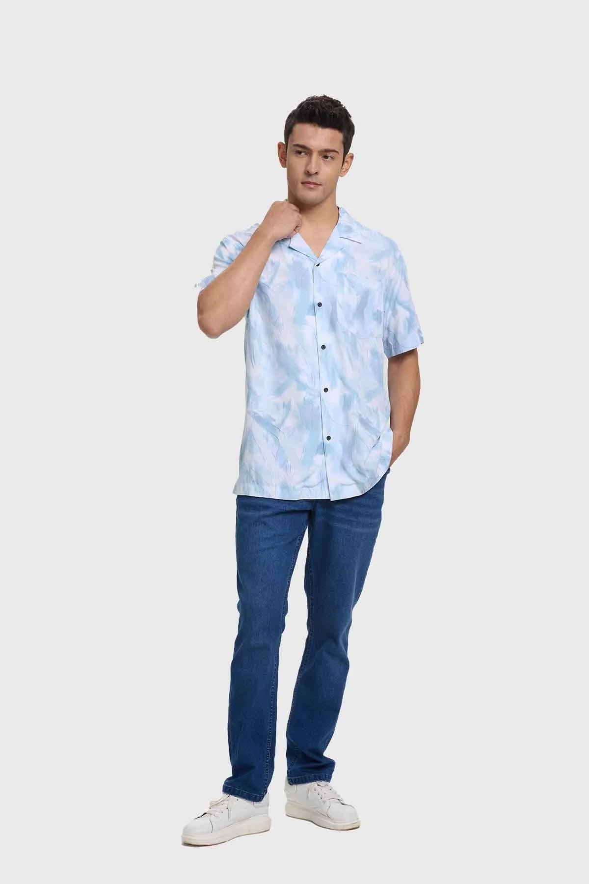 Camisa Hombre Marmolado Blanco - Image 4