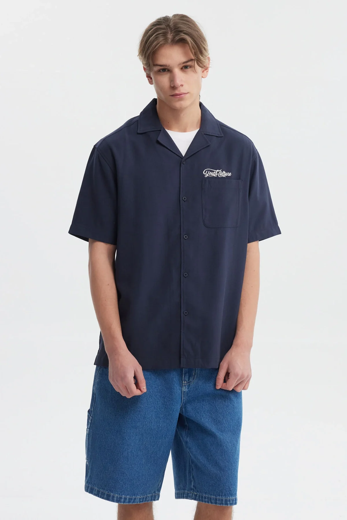 Camisa Hombre Oversize Azul