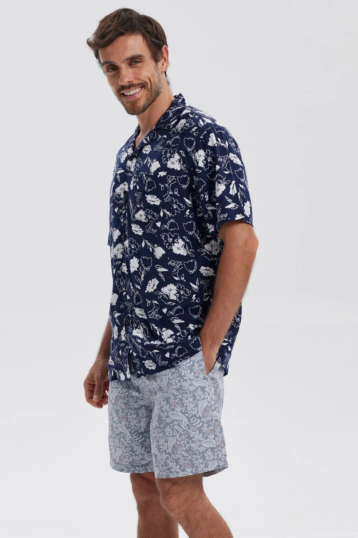 Camisa Hombre Print Azul Marino - Image 2