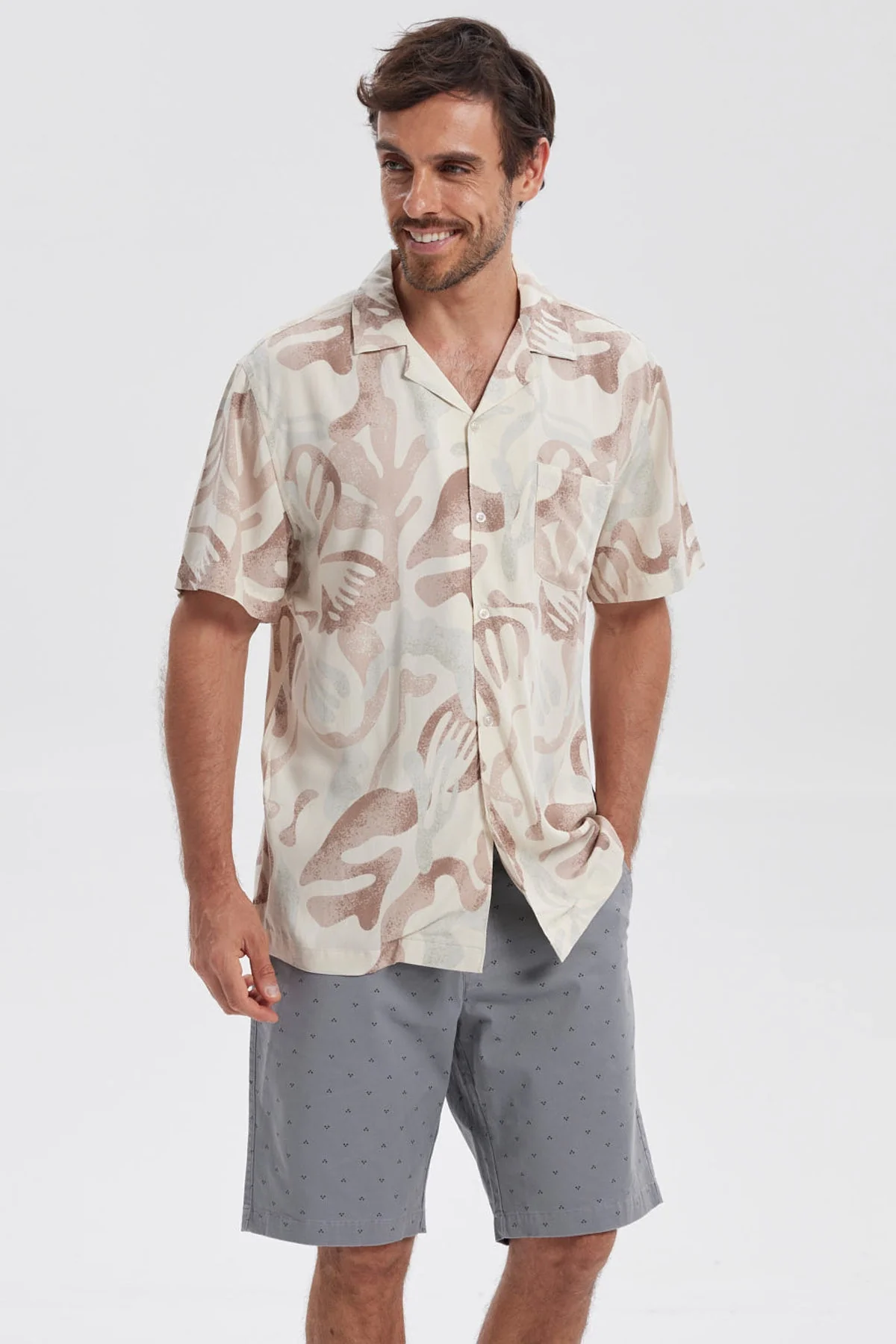 Camisa Hombre Print Blanco