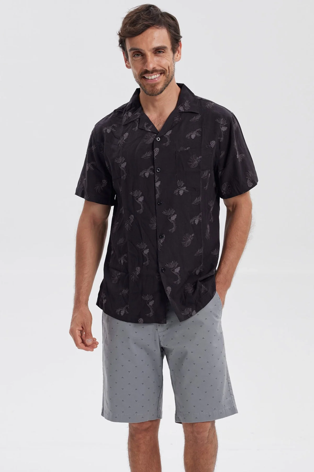 Camisa Hombre Print Negro