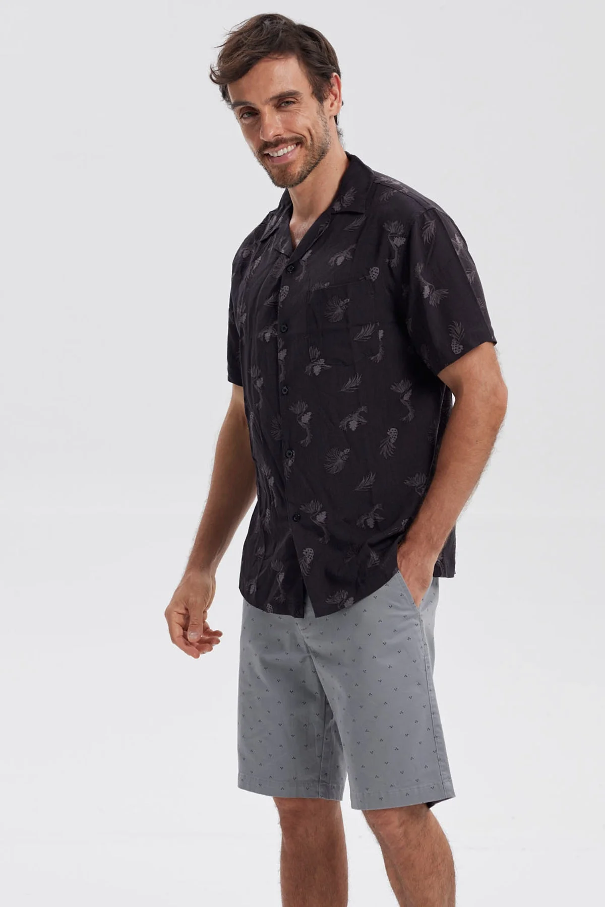 Camisa Hombre Print Negro - Image 2