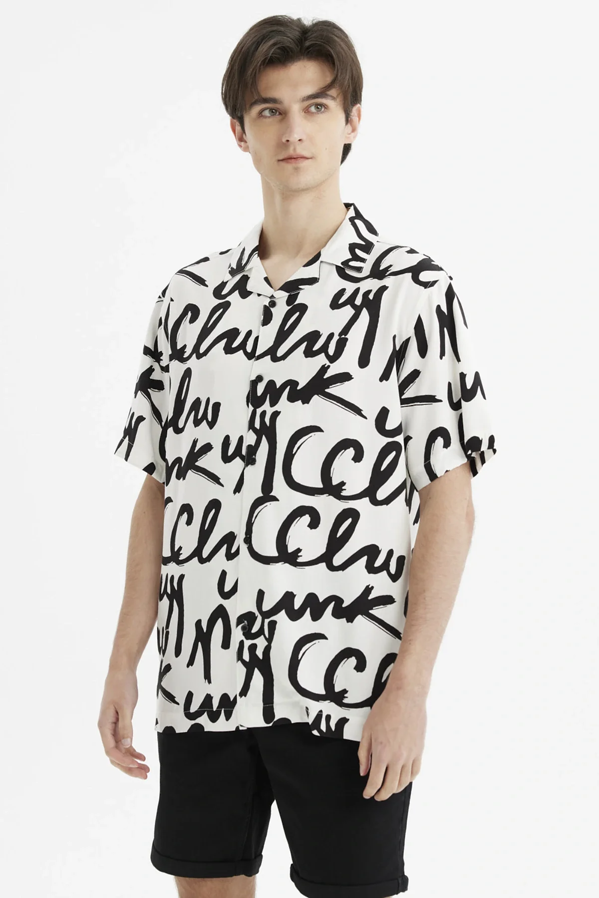 Camisa Hombre Rapport Geométrico Beige