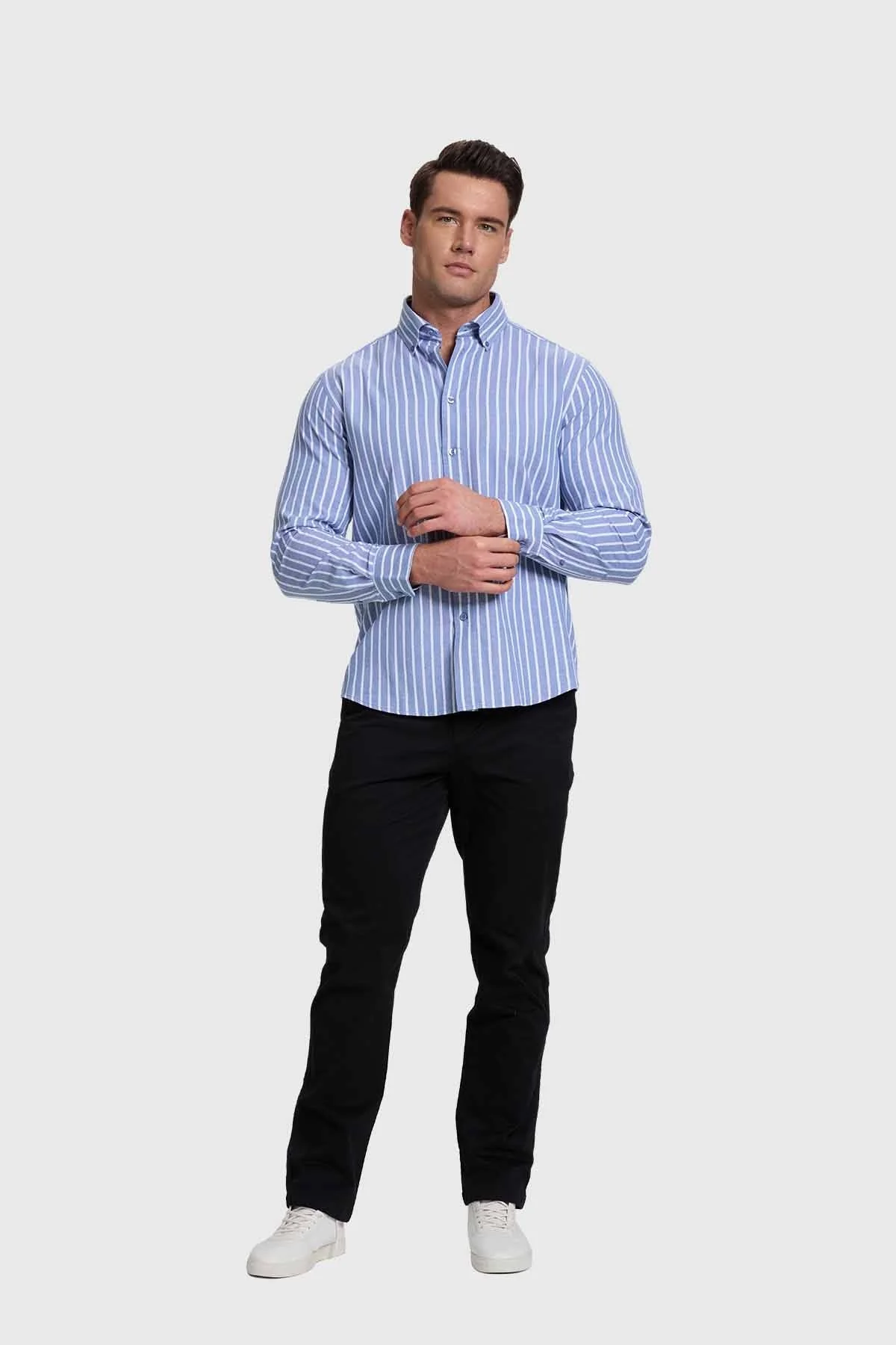 Camisa Hombre Rayas Azul - Image 4