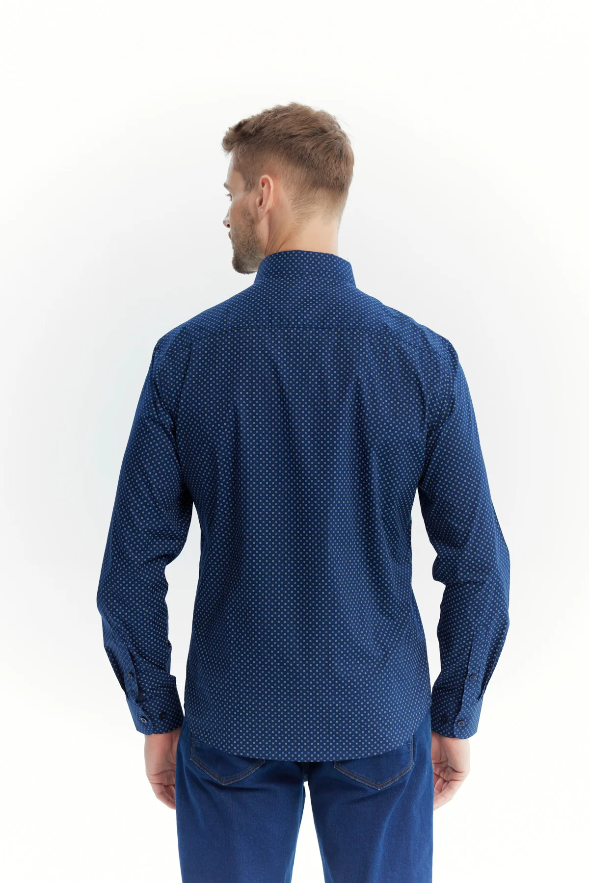 Camisa Hombre Regular Azul Marino - Image 3