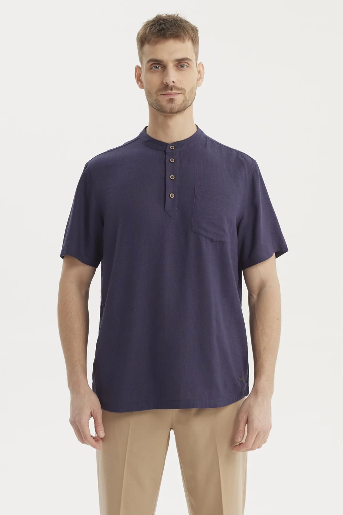 Camisa Hombre Slim Azul Marino