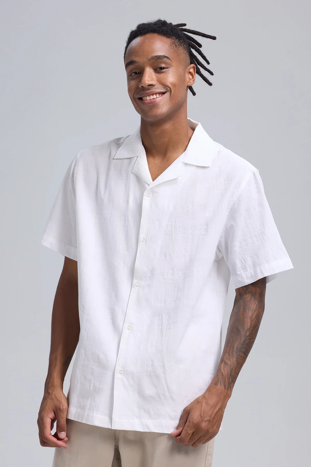 Camisa Hombre Textura Blanco - Image 2