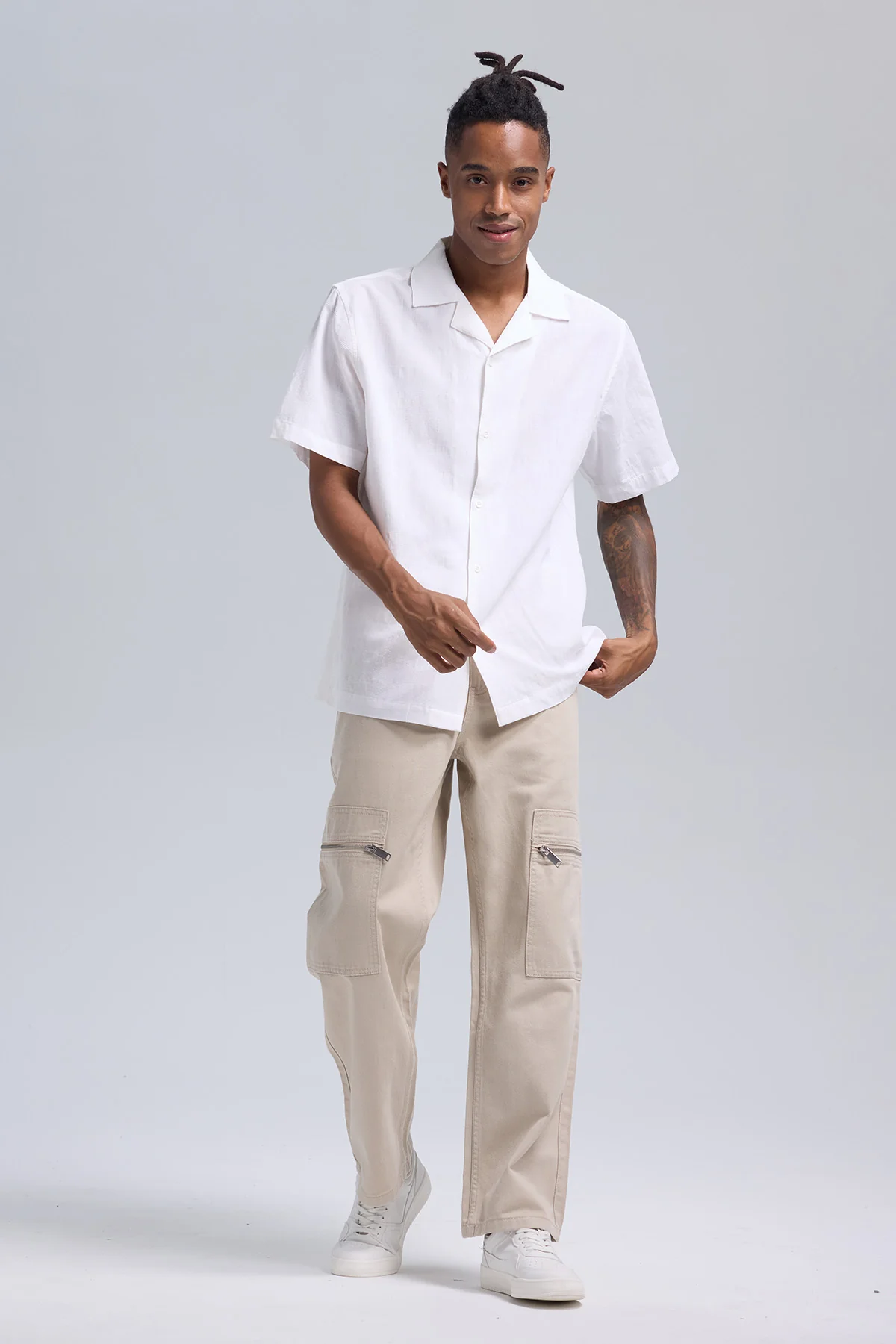 Camisa Hombre Textura Blanco - Image 4