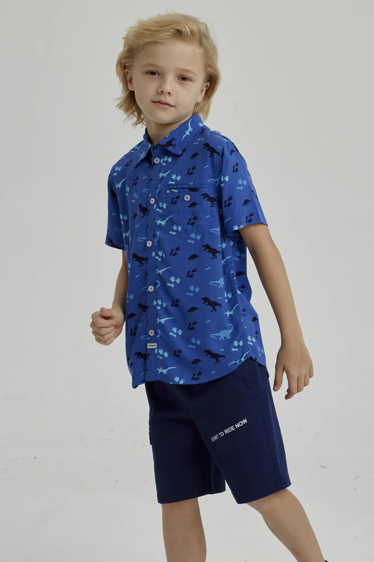 Camisa Niño Full Print Azul - Image 2