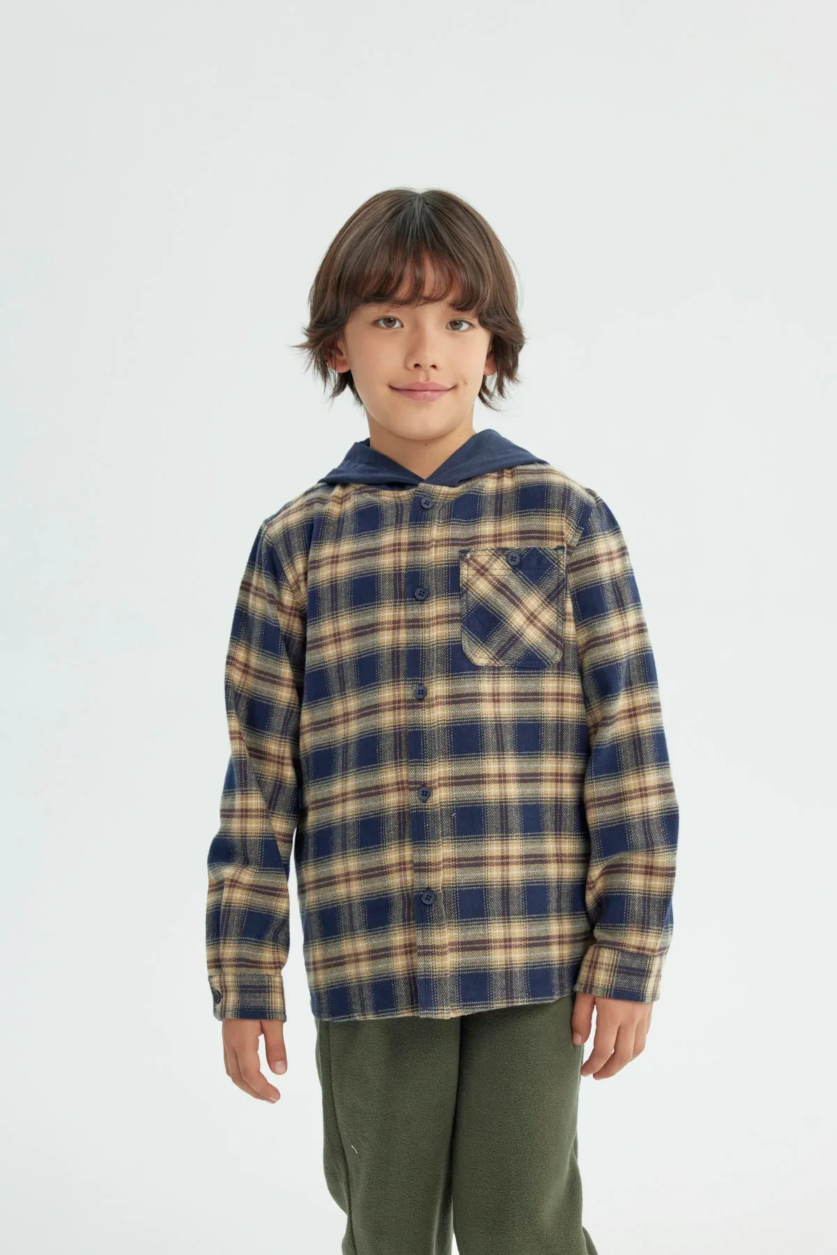 Camisa Niño Regular Azul Oscuro